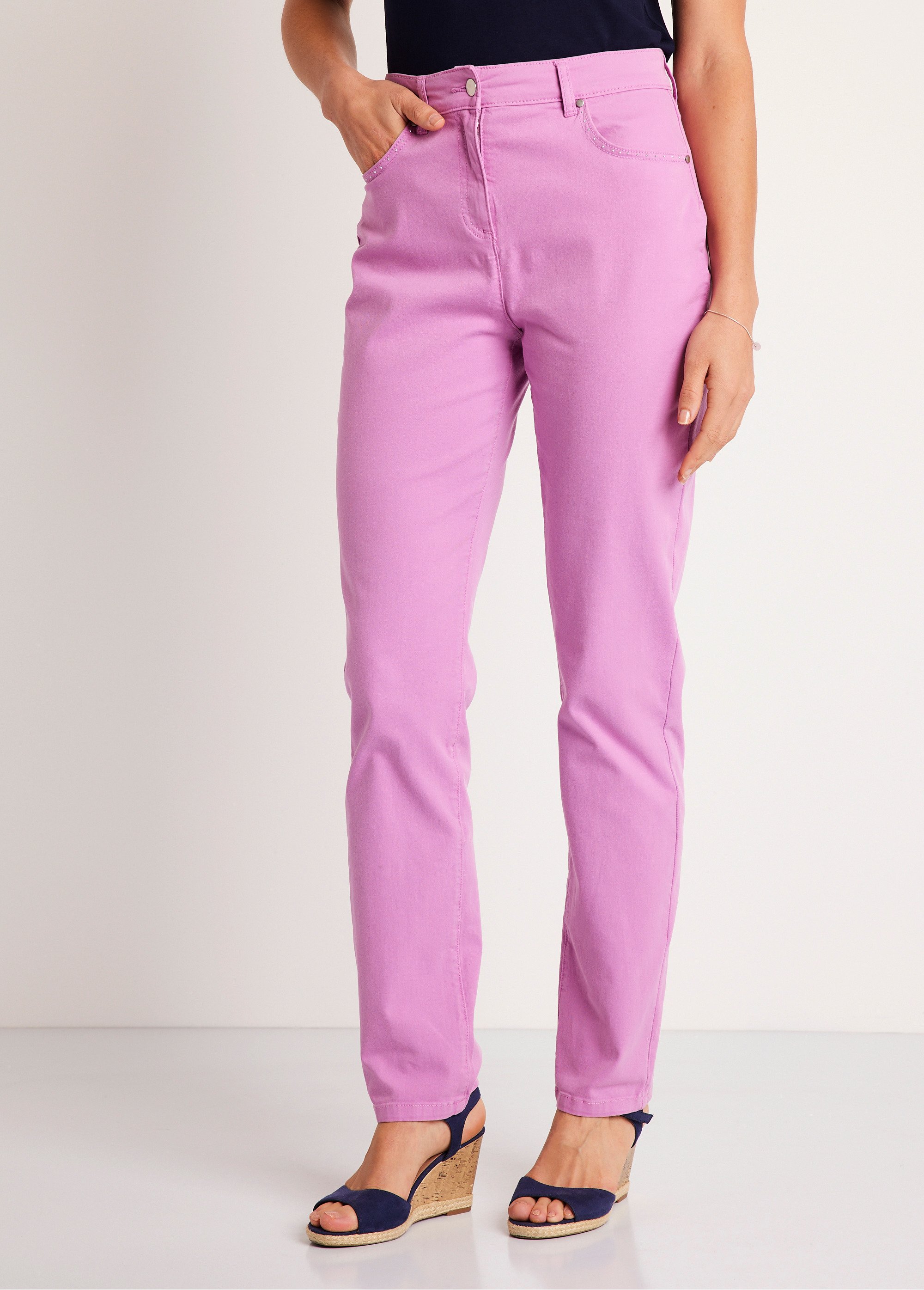 Afibel - Pantalon Chevrons Ou Chiné Entrejambe 75 Cm