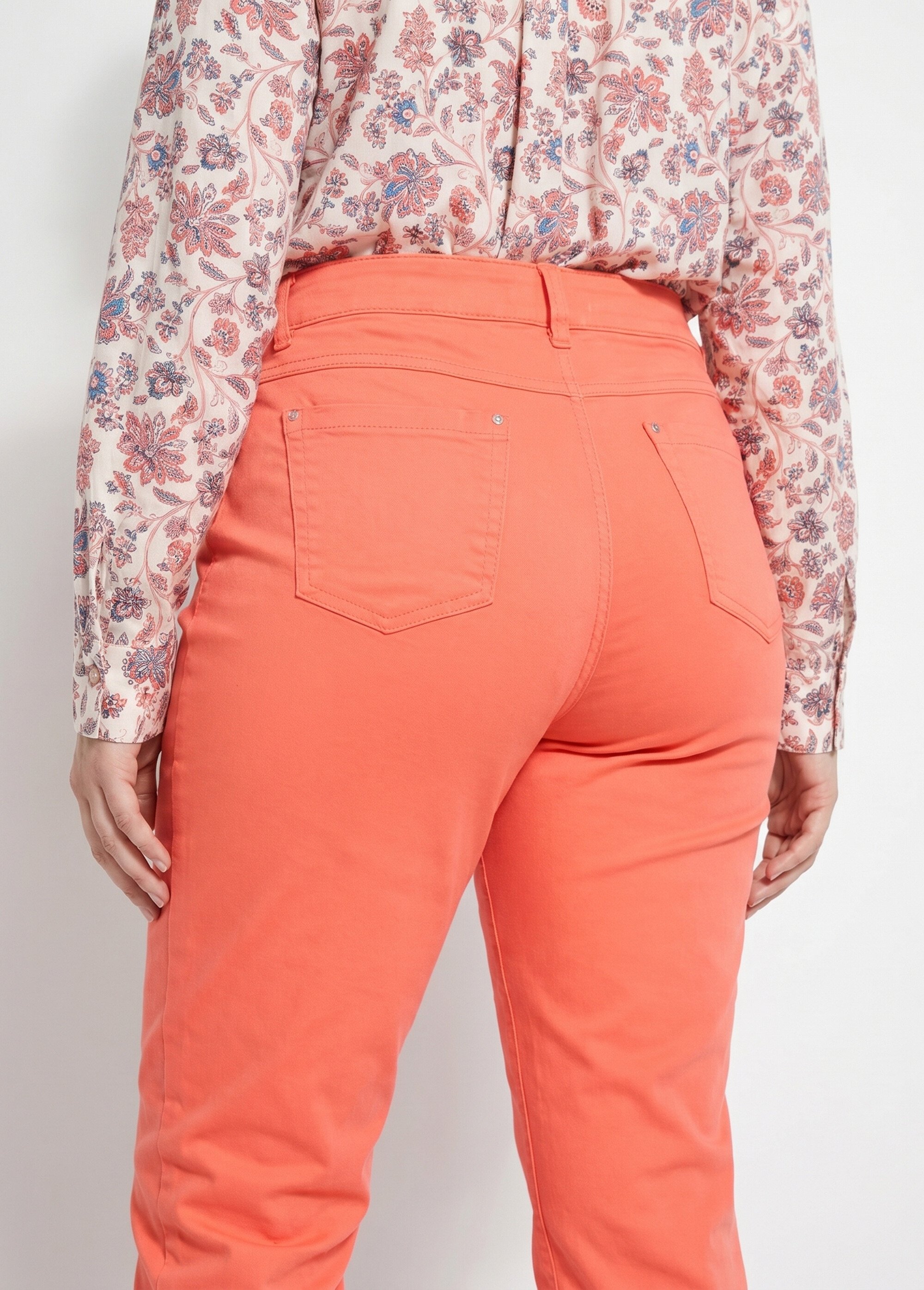 Pantalon droit 5 poches coton stretch Femme Rose NANTERRE DE2