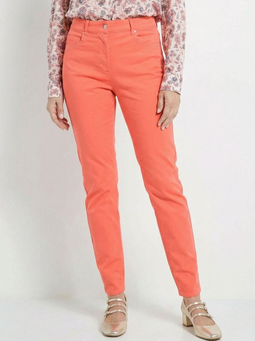 Pantalon droit 5 poches coton stretch Femme Rose NANTERRE FA1