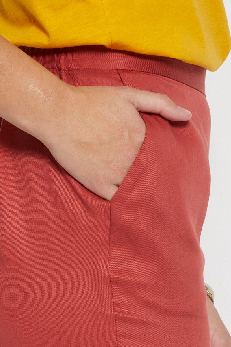 Pantalon droit taille semi-élastiquée Femme Rouge NOELIA DE1