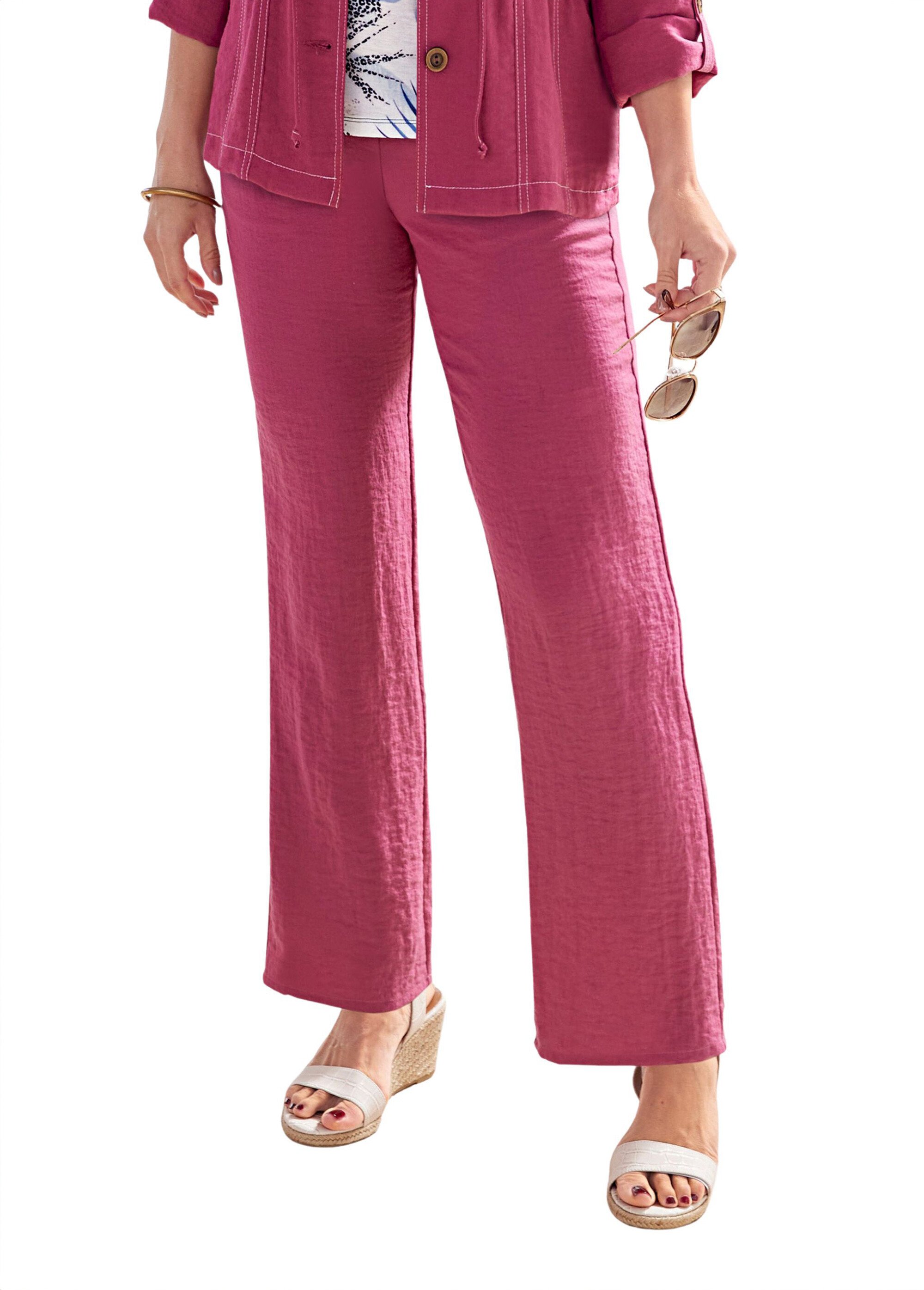 Pantalon fluide tissu effet lin