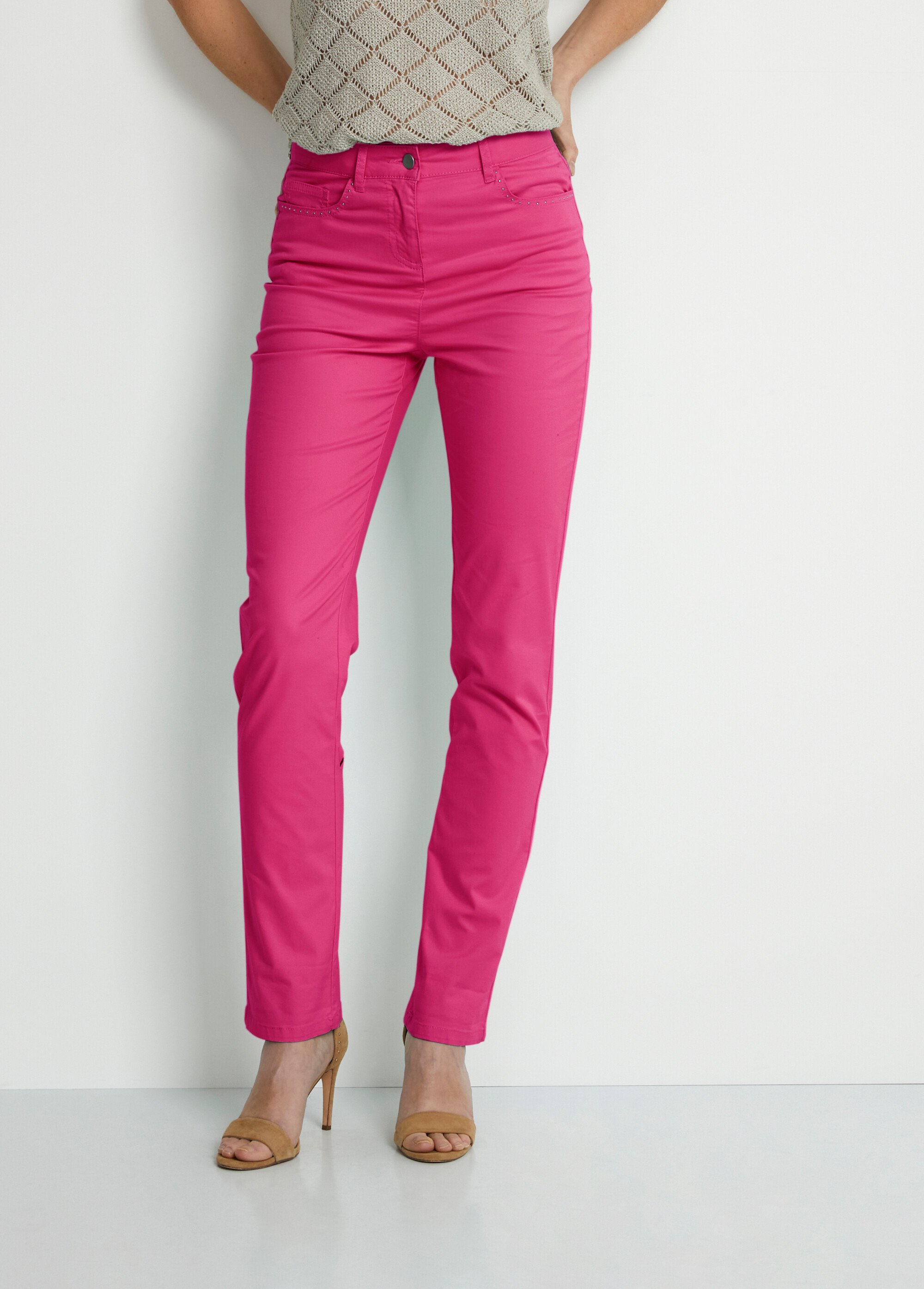 Pantalon droit 5 poches coton stretch