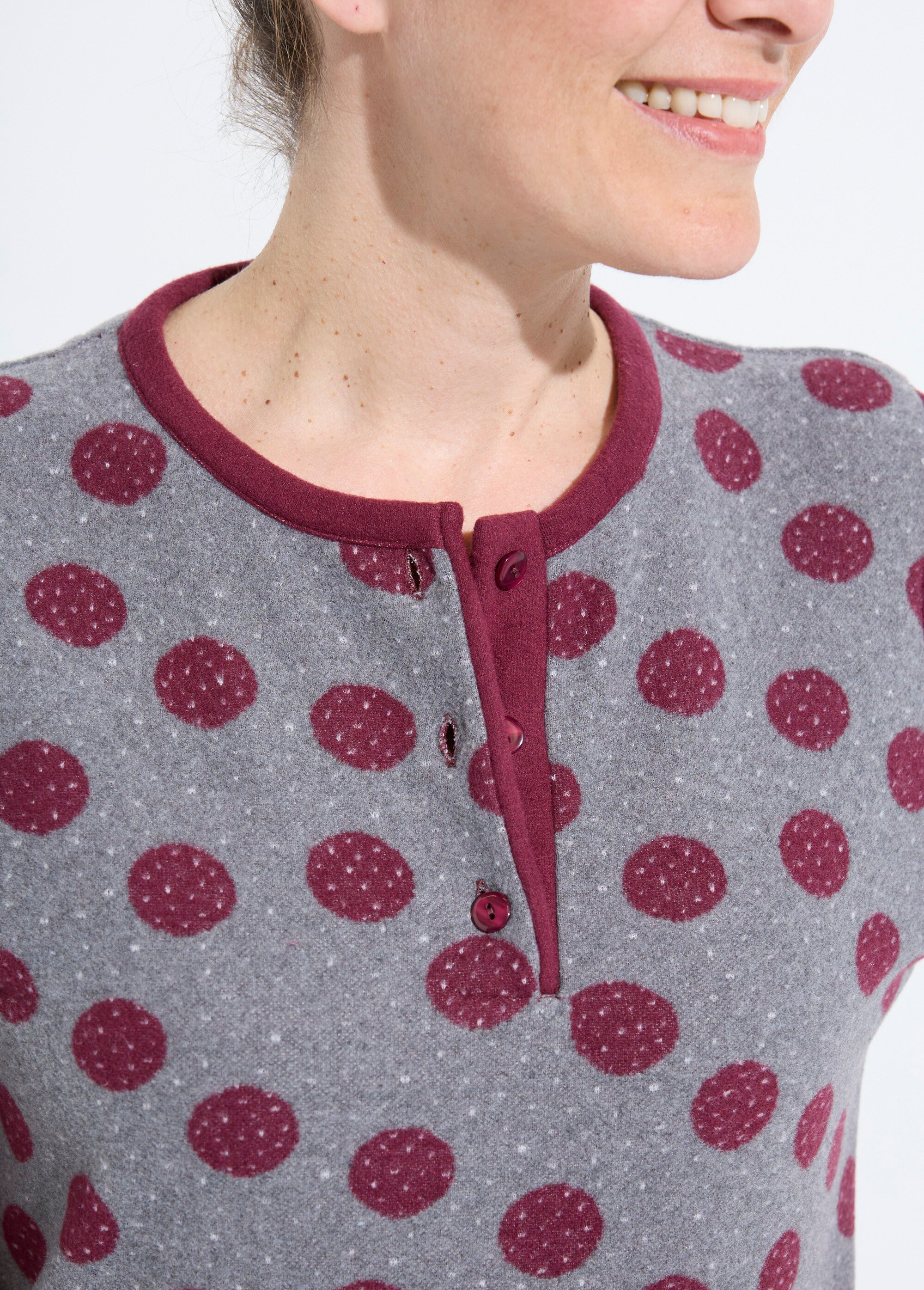 Pyjama pantalon maille milano imprimé pois Femme Rouge SIMILAIRE DE1