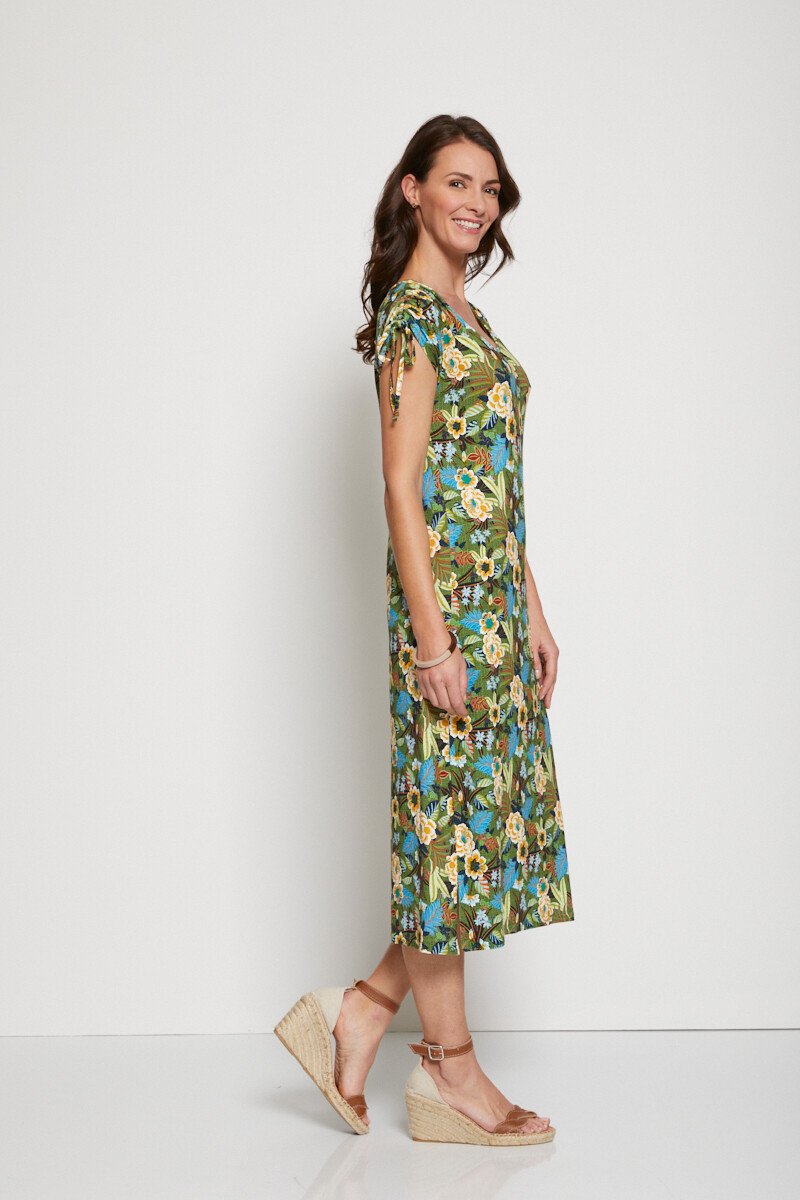 Robe tee-shirt courte imprimé floral Femme Jaune ESPOSITO DR1