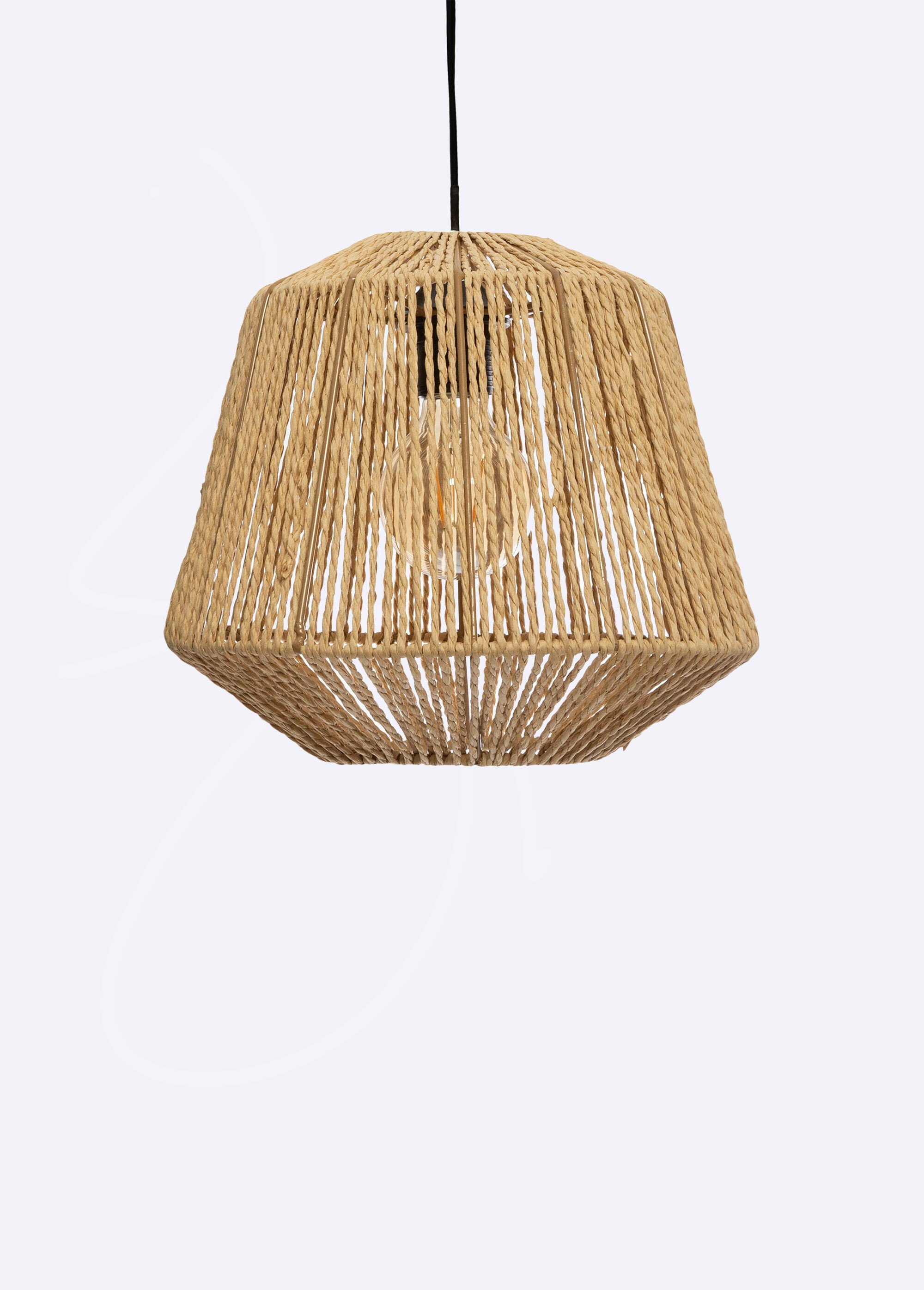 Suspension ajourée en papier tressé BEIGE JJA-157701 FA1