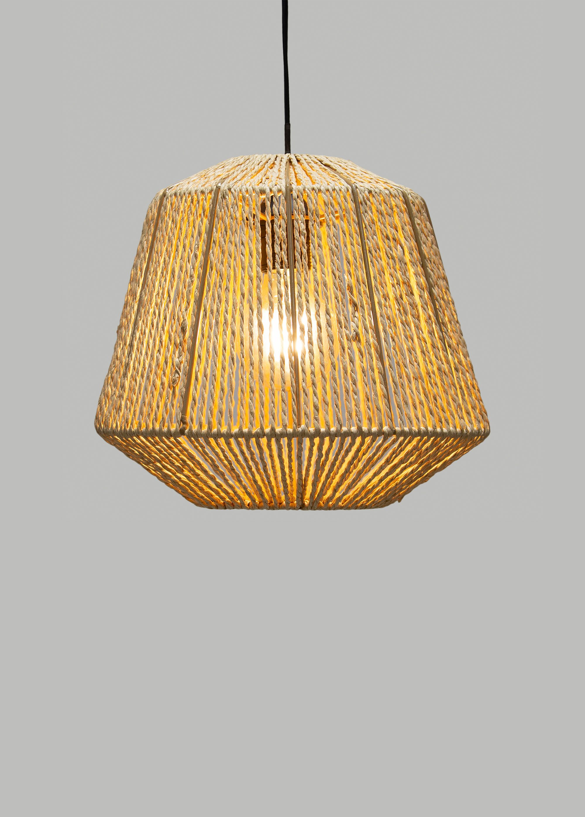 Suspension ajourée en papier tressé BEIGE JJA-157701 SI1