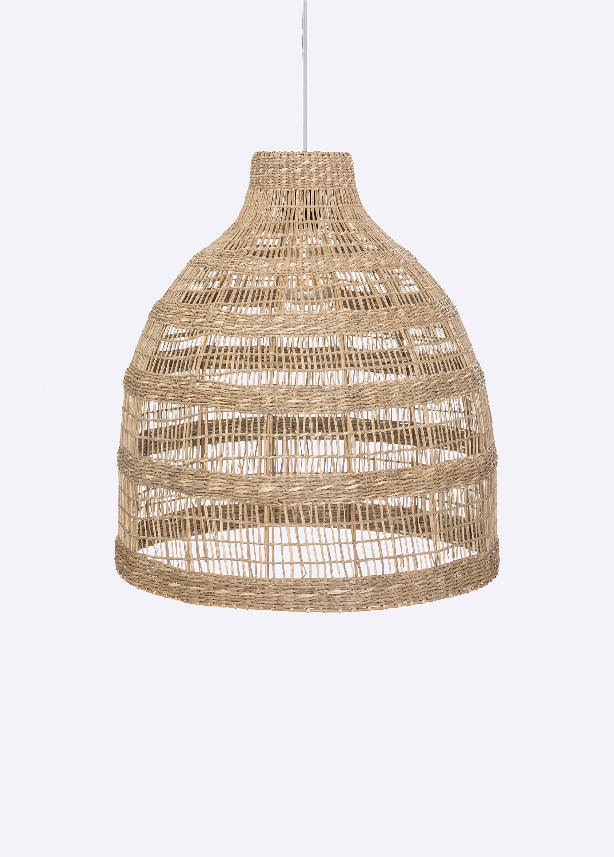 Suspension osier tressé, forme cloche