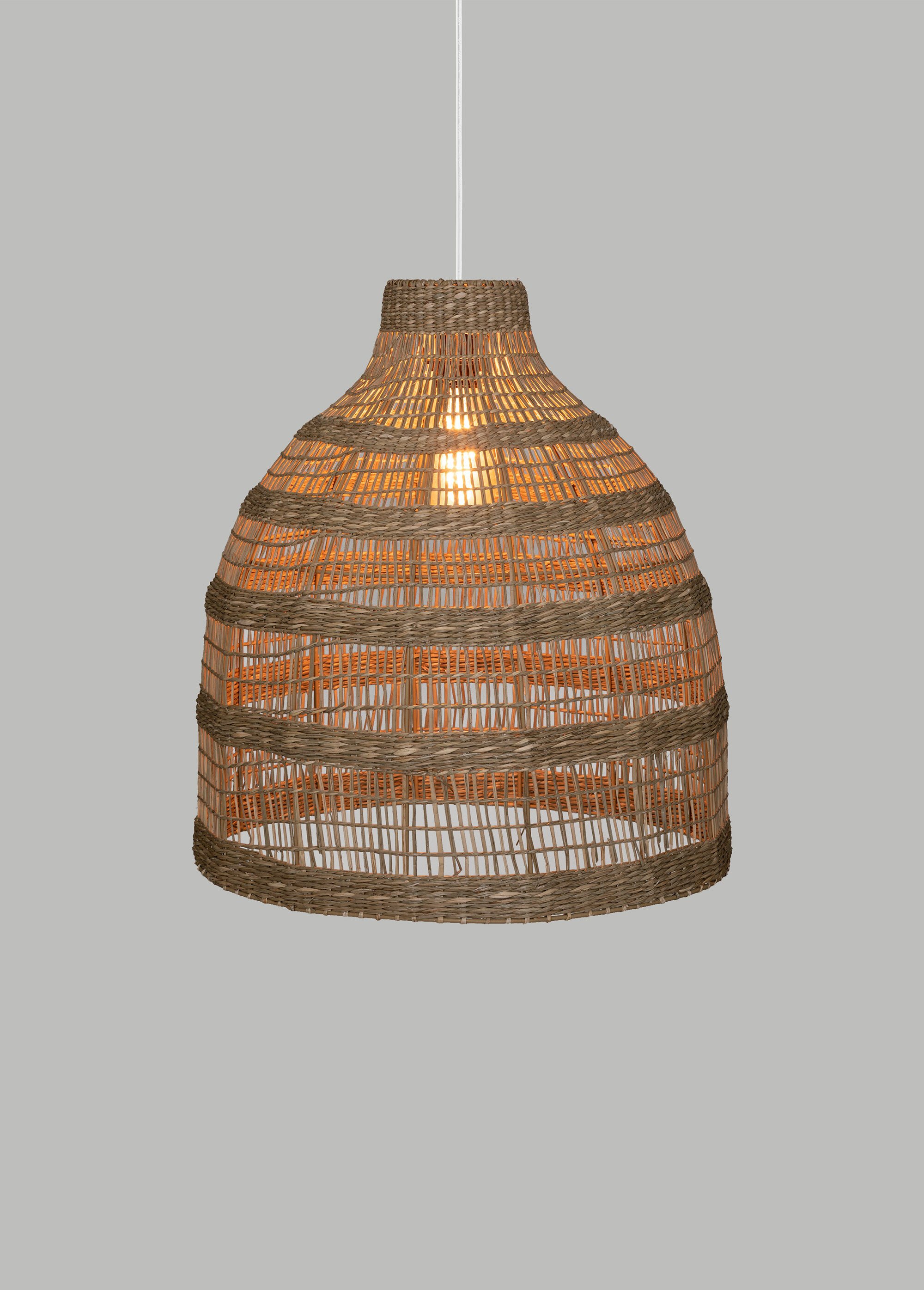 Suspension osier tressé, forme cloche BEIGE JJA-190694 SI1