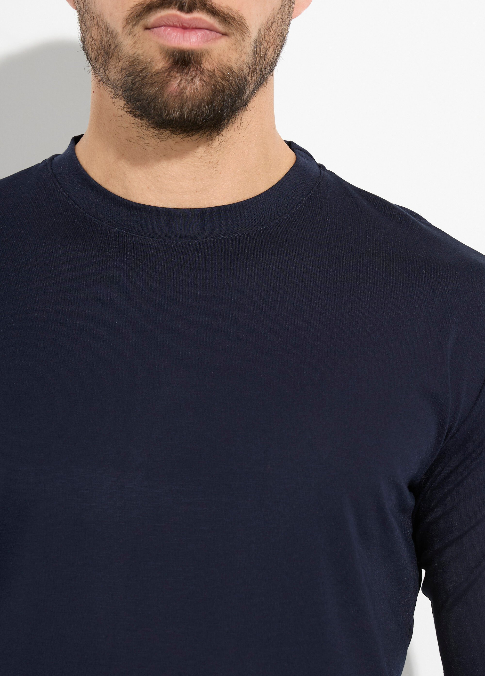 T-shirt à manches longues avec stretch Homme Bleu FRI7049 DE1
