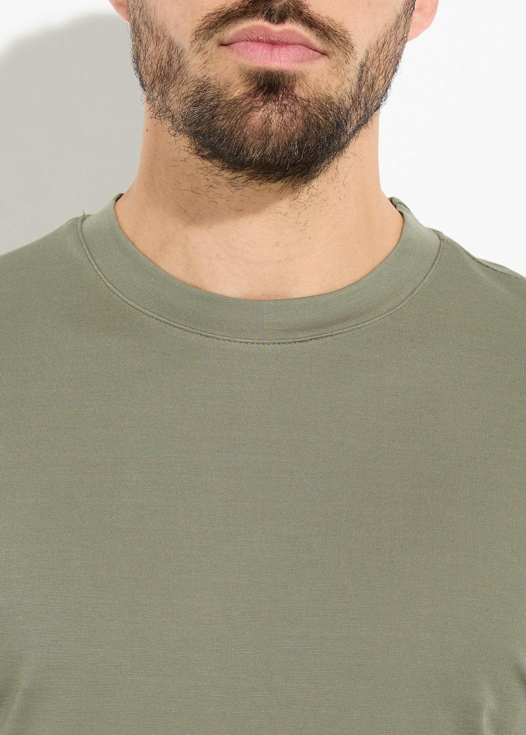 T-shirt à manches longues avec stretch Homme Vert FRI7049 DE1