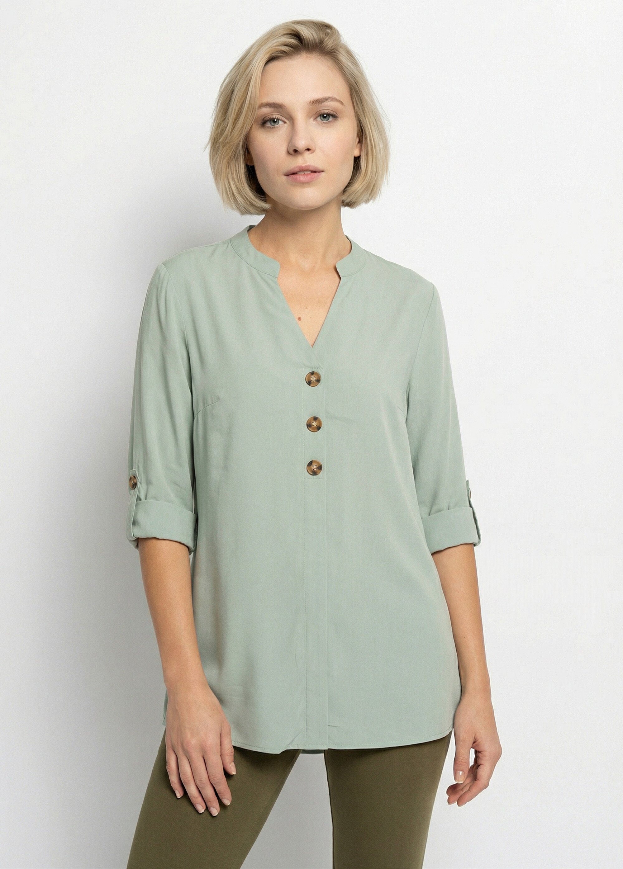 Tunique ample longue manches 3/4 Femme Vert CELSO FA1