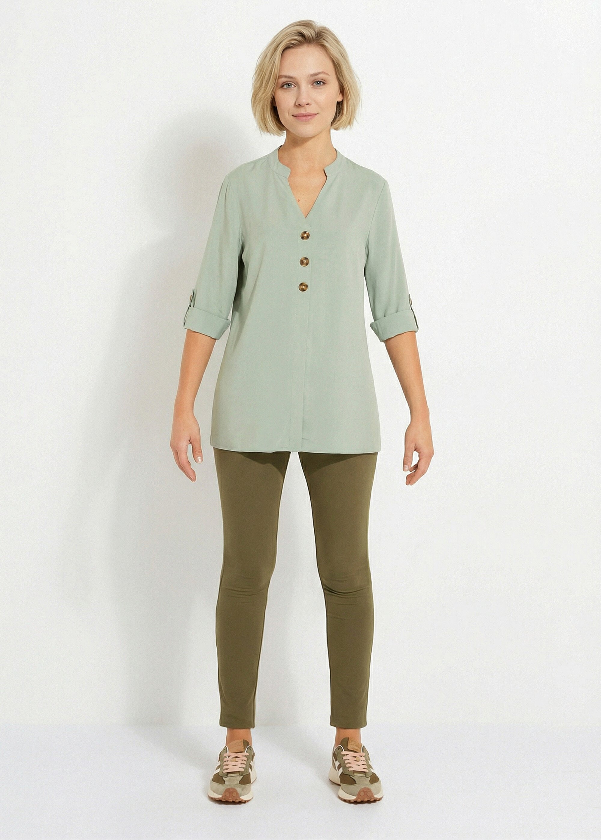 Tunique ample longue manches 3/4 Femme Vert CELSO SF1