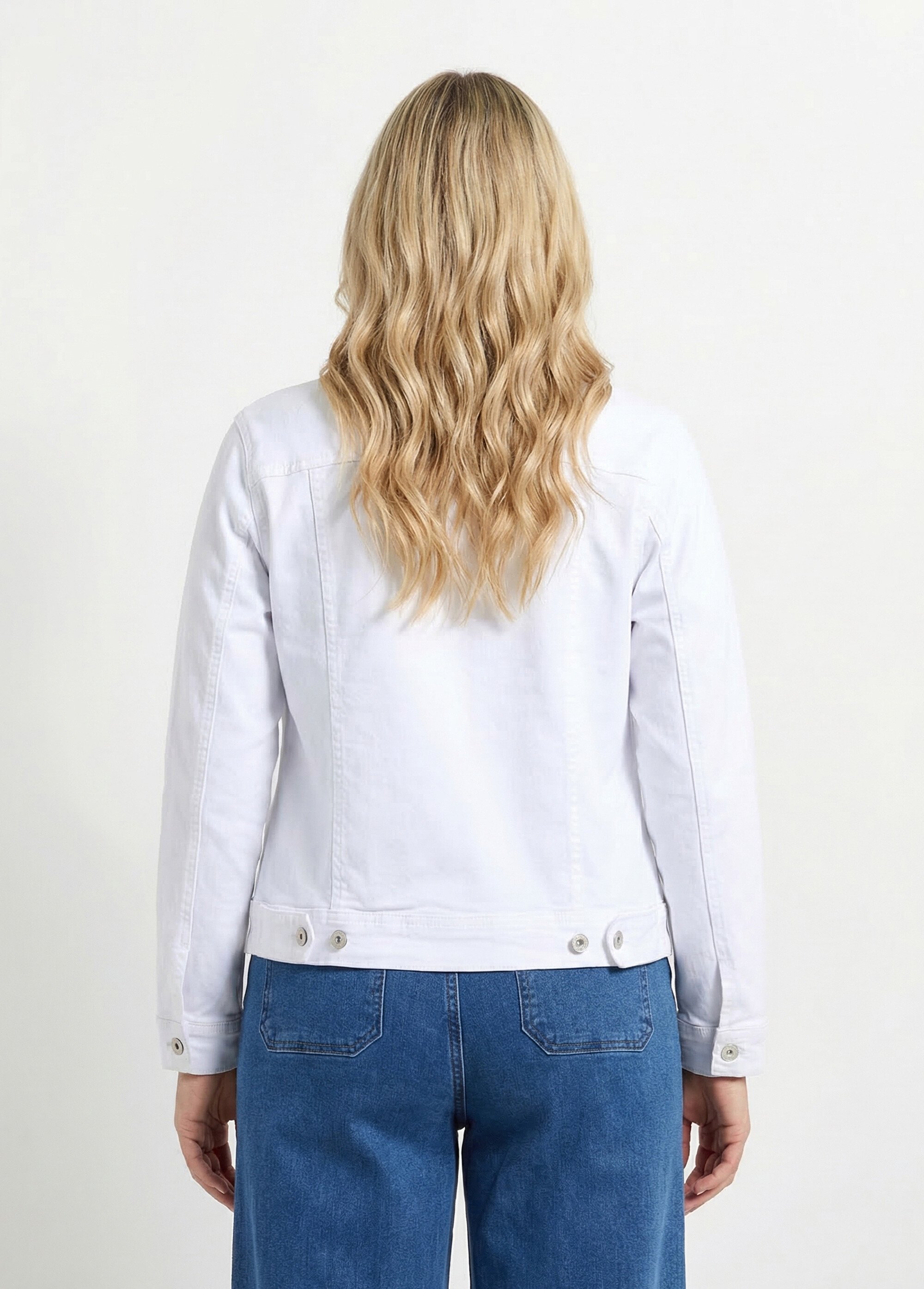 Veste en jean droite boutonnée