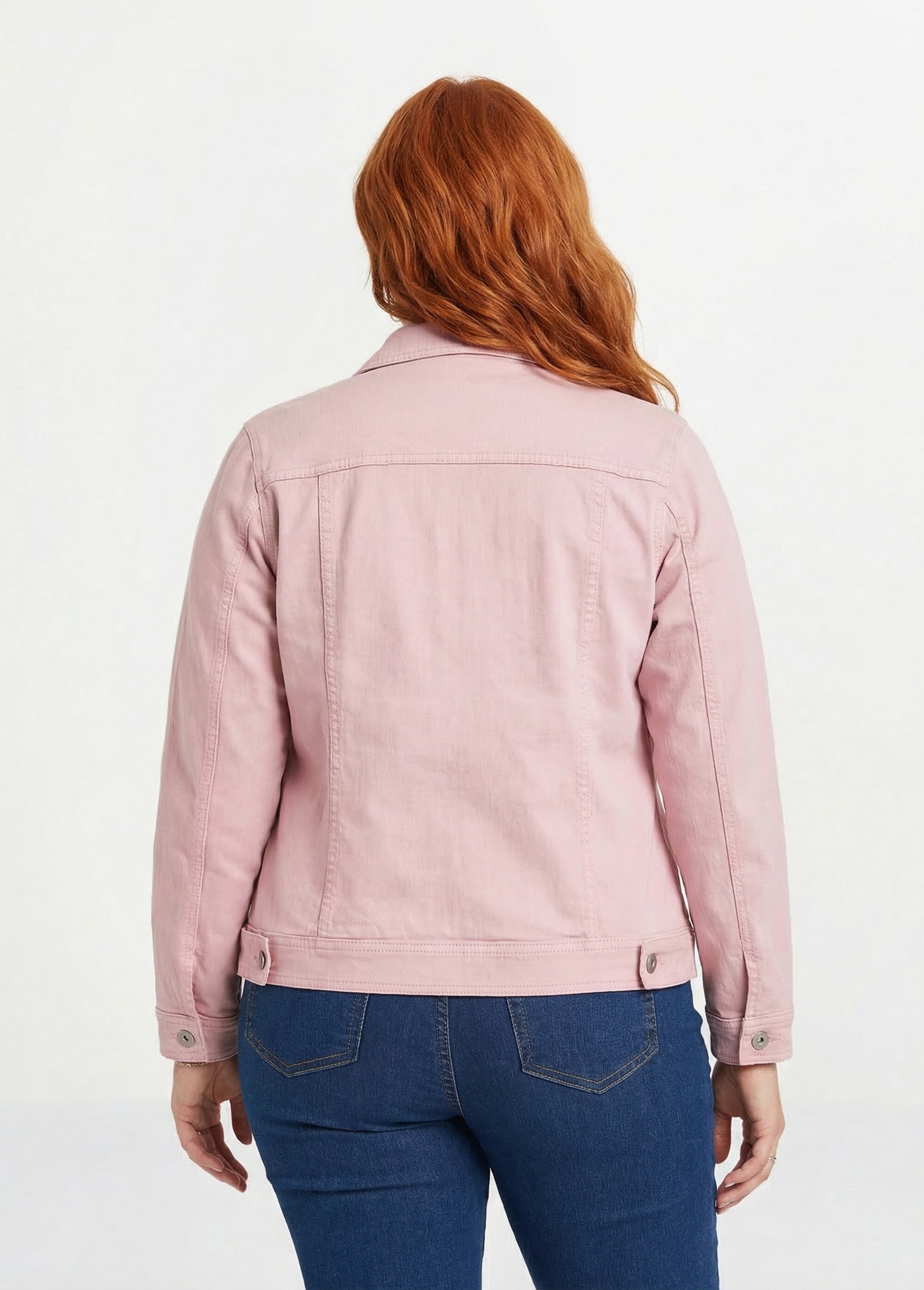Veste en jean droite boutonnée