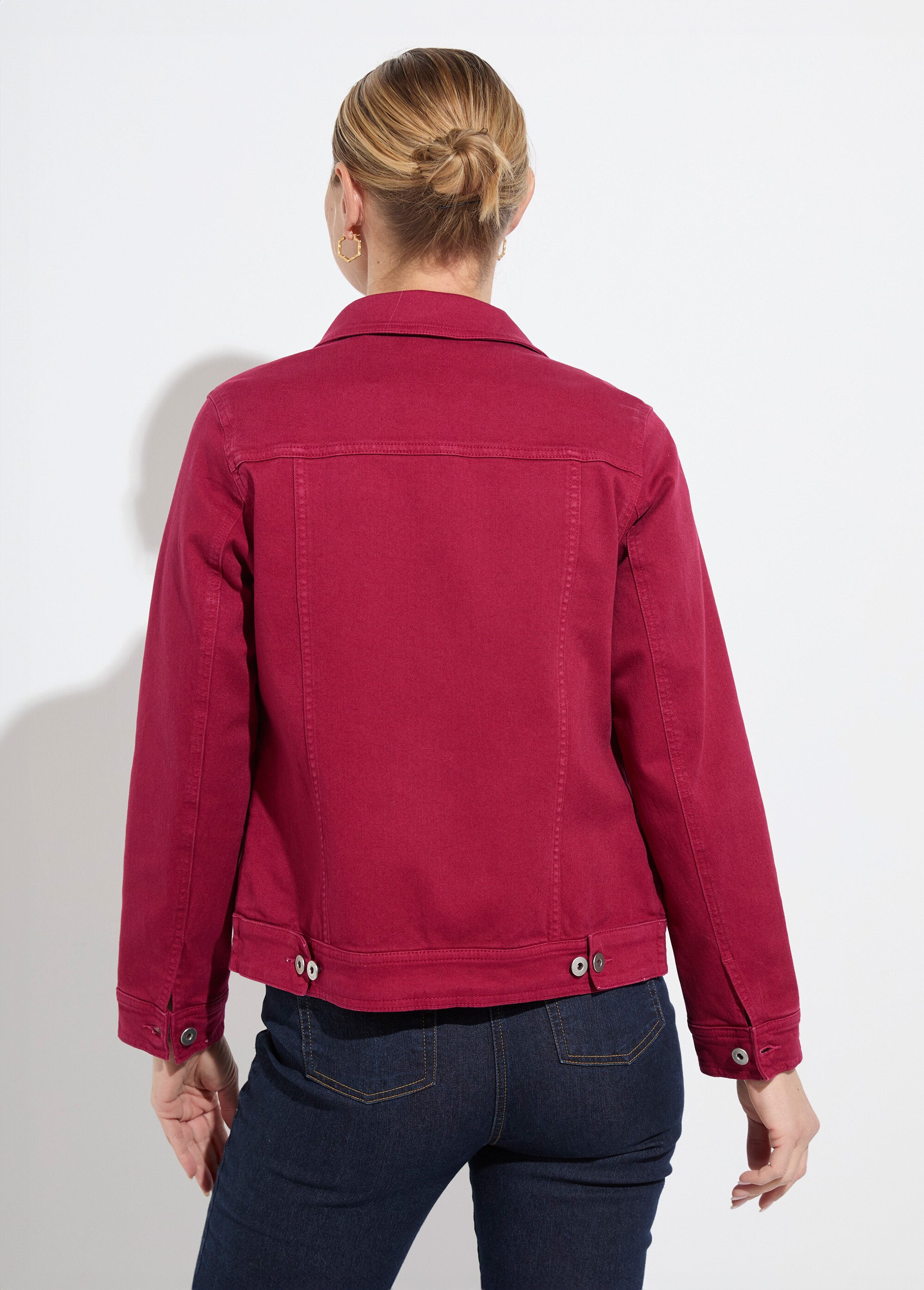 Veste en jean droite boutonnée