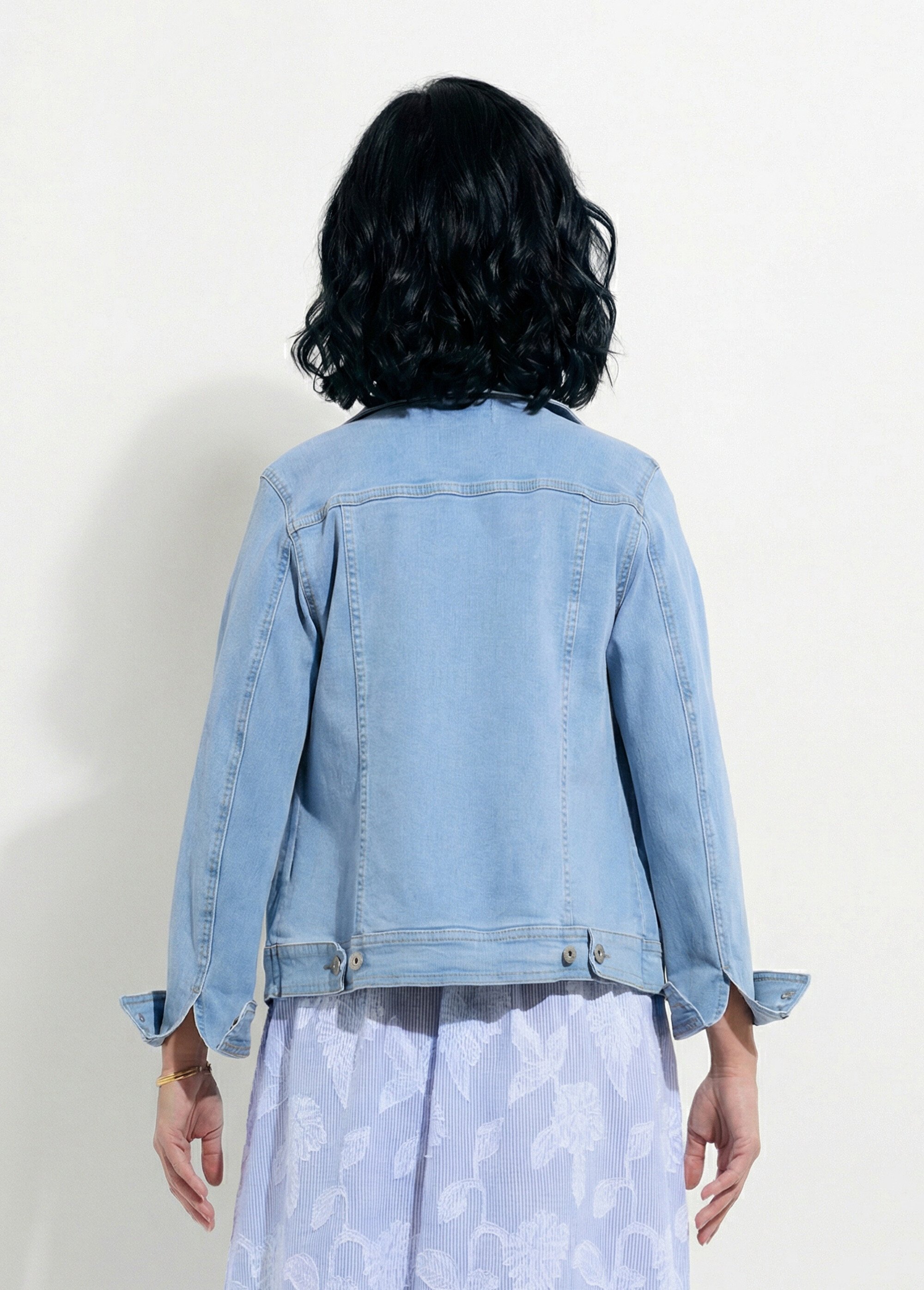 Veste en jean droite boutonnée Femme Bleu TEXIER DO1