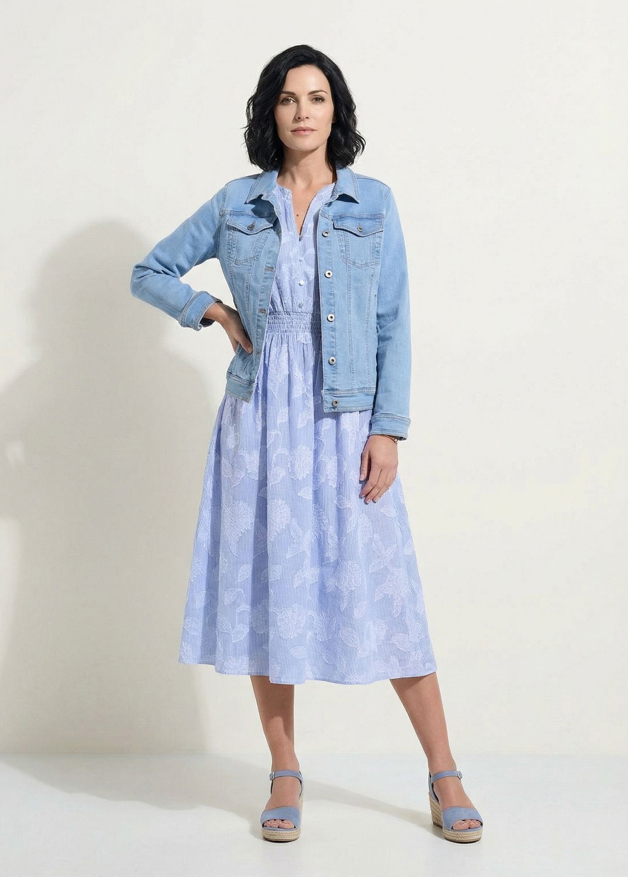 Veste en jean droite boutonnée Femme Bleu TEXIER SF1