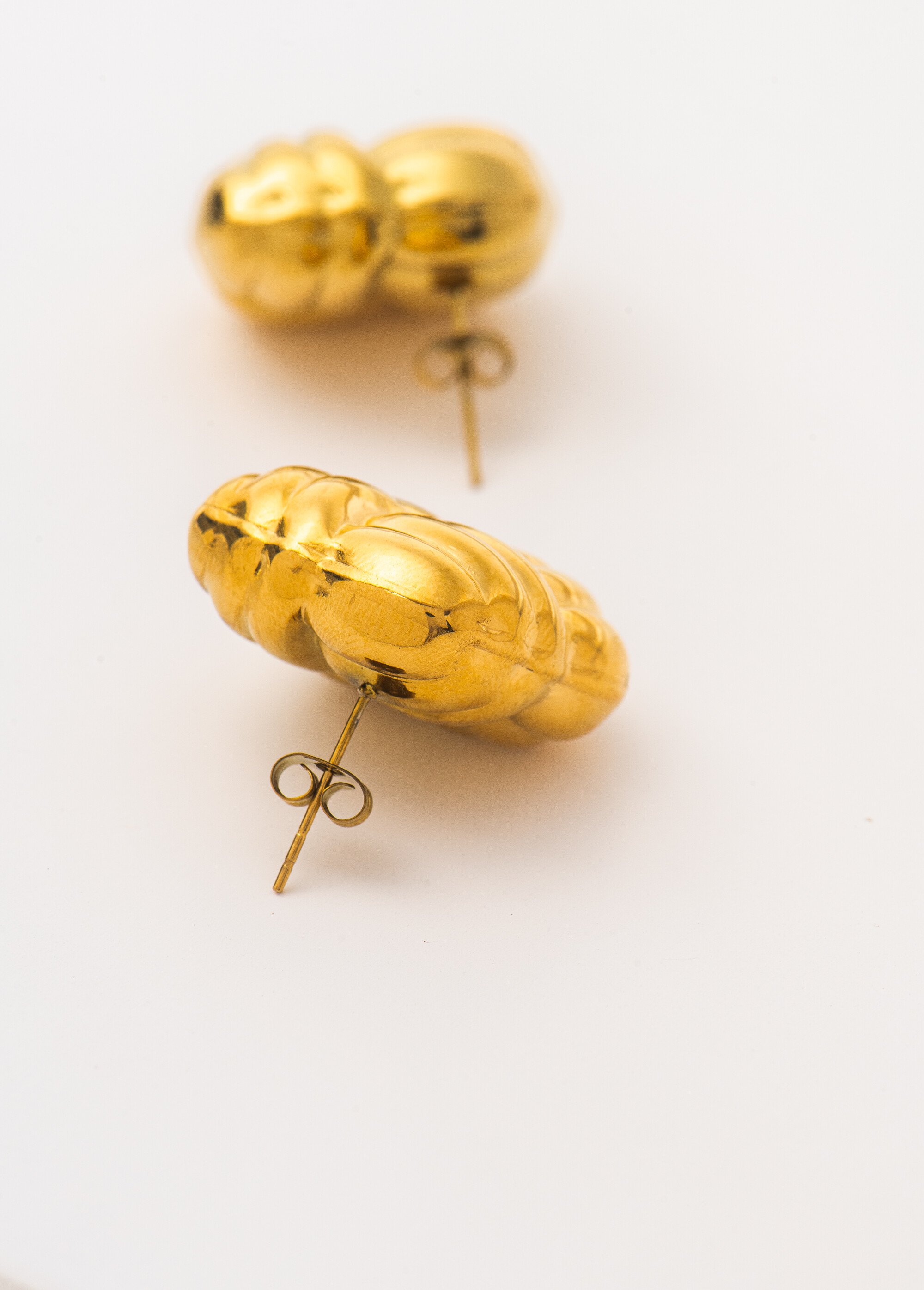 Boucles d'oreilles torsadées carré Doré UNESSA DE2