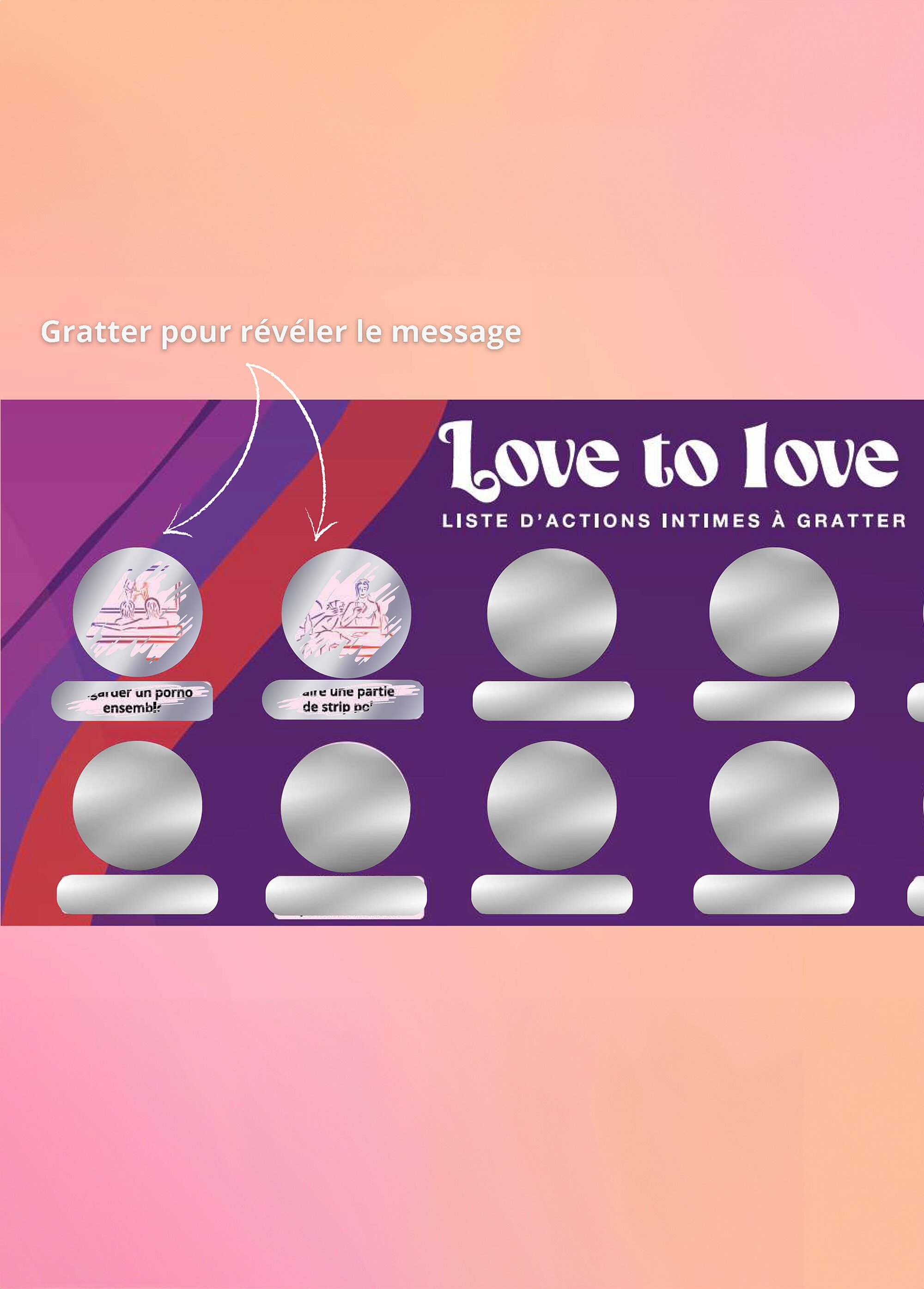 Carte d'actions coquines à gratter