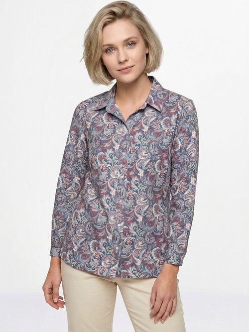 Chemisier long pressionné imprimé façon cachemire Femme Vert COLMERY FA1