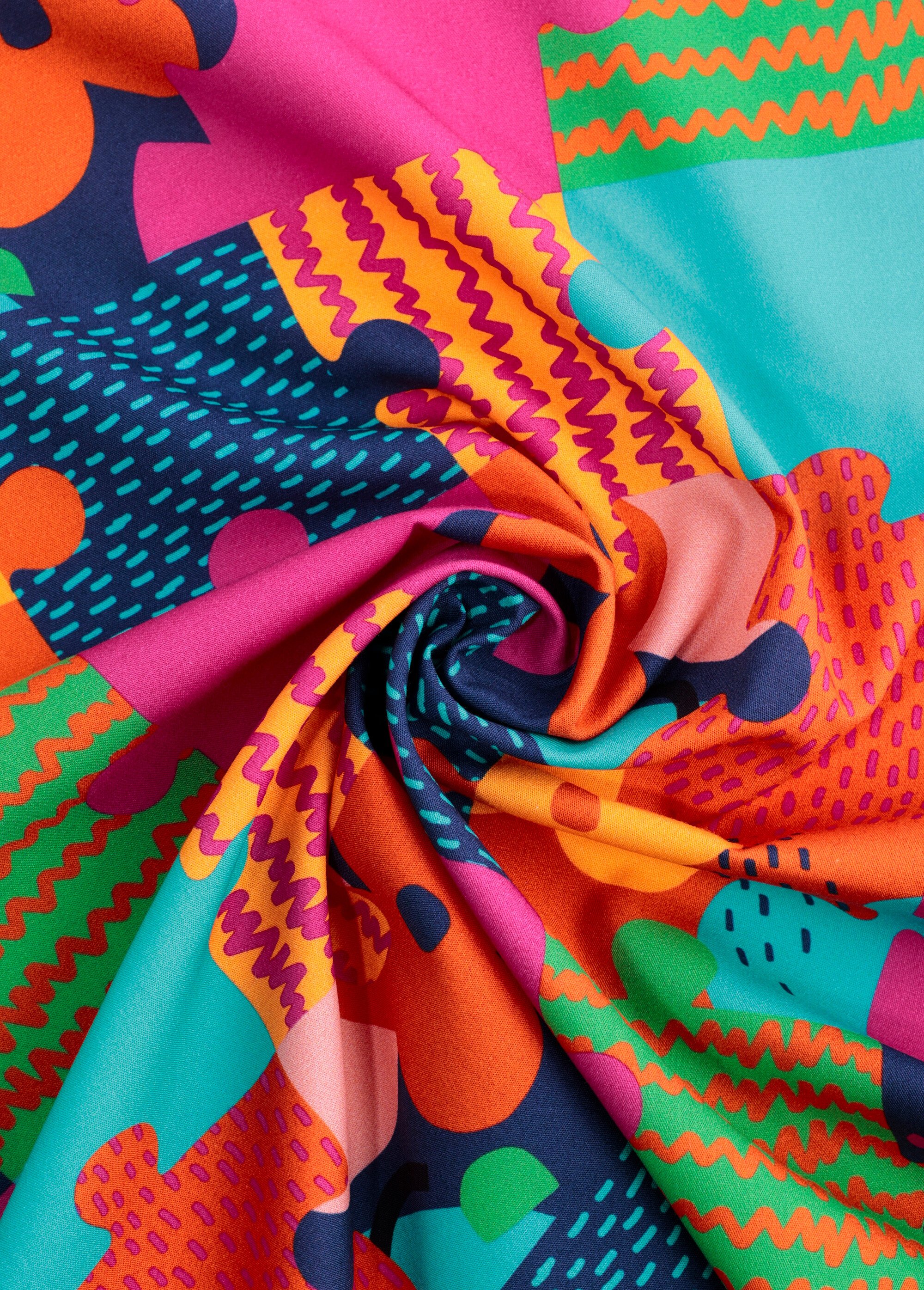 Coupon habillement, imprimé fantaisie ROSE COT96829-1 FA1