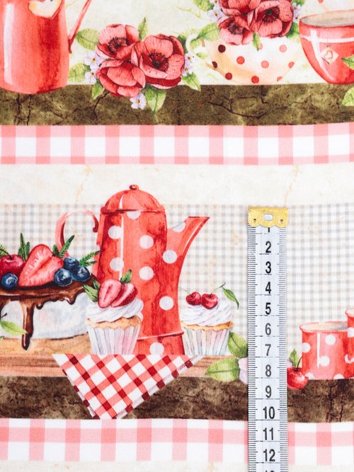 Coupon habillement, imprimé fantaisie VERT COT96829-1 DE1