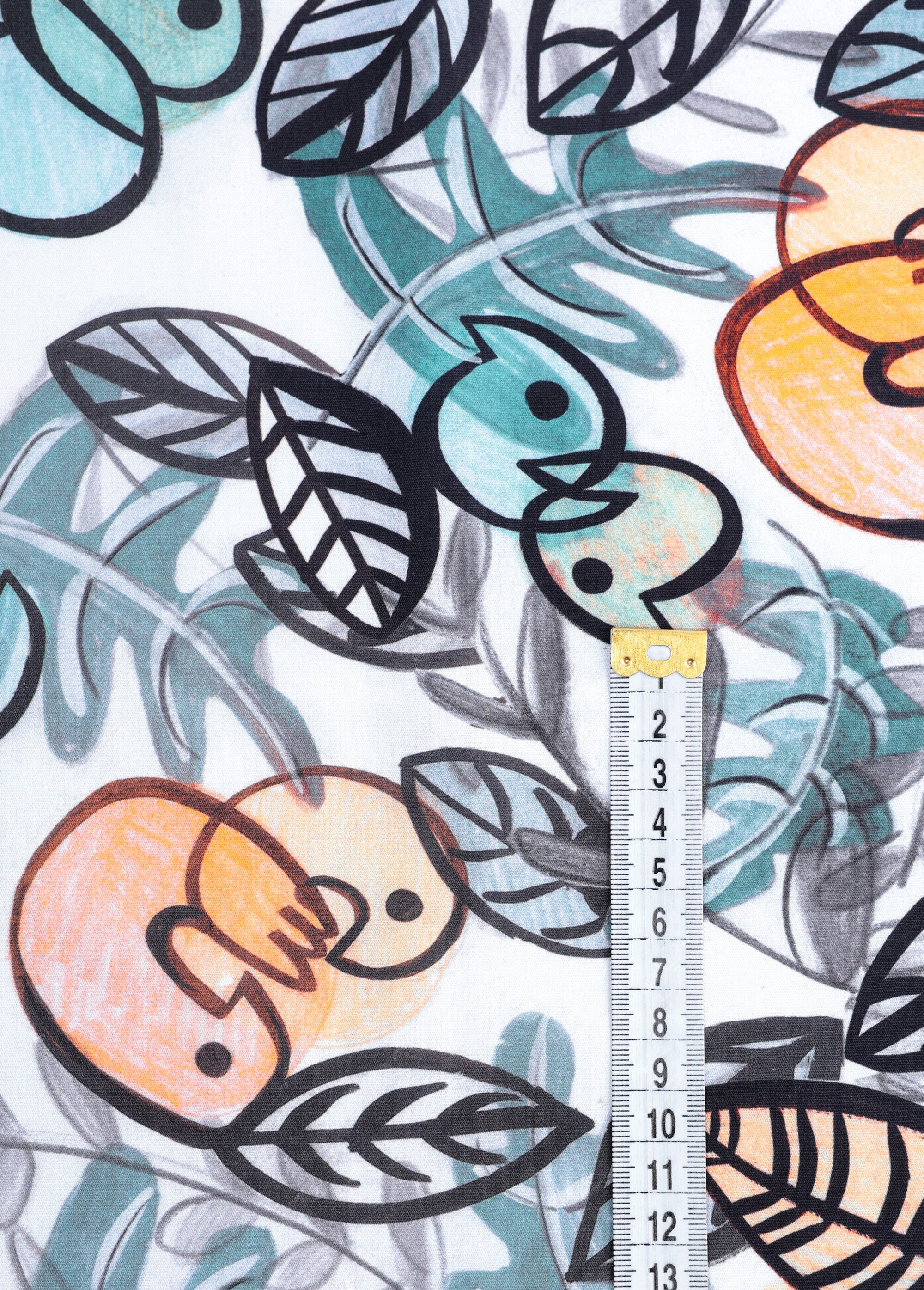 Coupon habillement, imprimé fantaisie GRIS COT96829-1 DE1