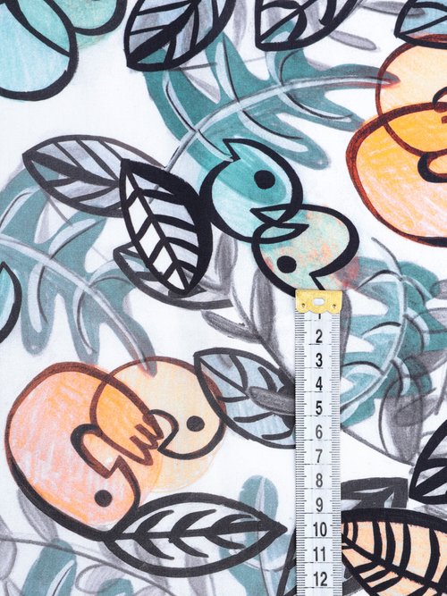 Coupon habillement, imprimé fantaisie GRIS COT96829-1 DE1