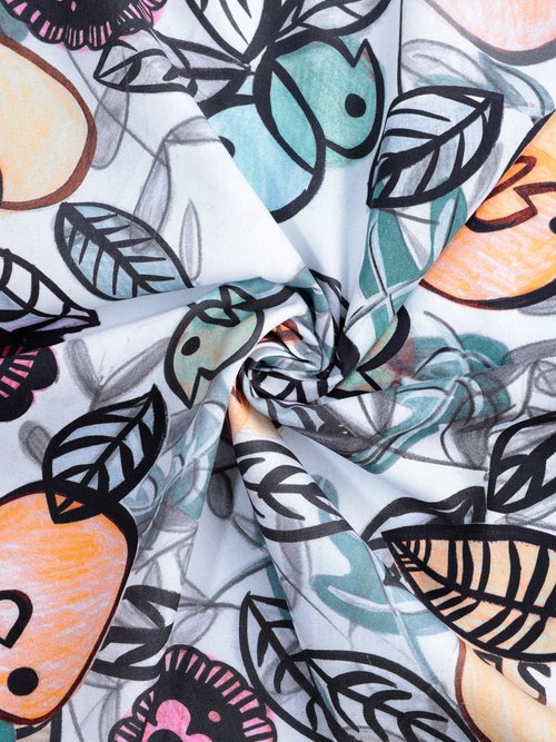 Coupon habillement, imprimé fantaisie GRIS COT96829-1 FA1