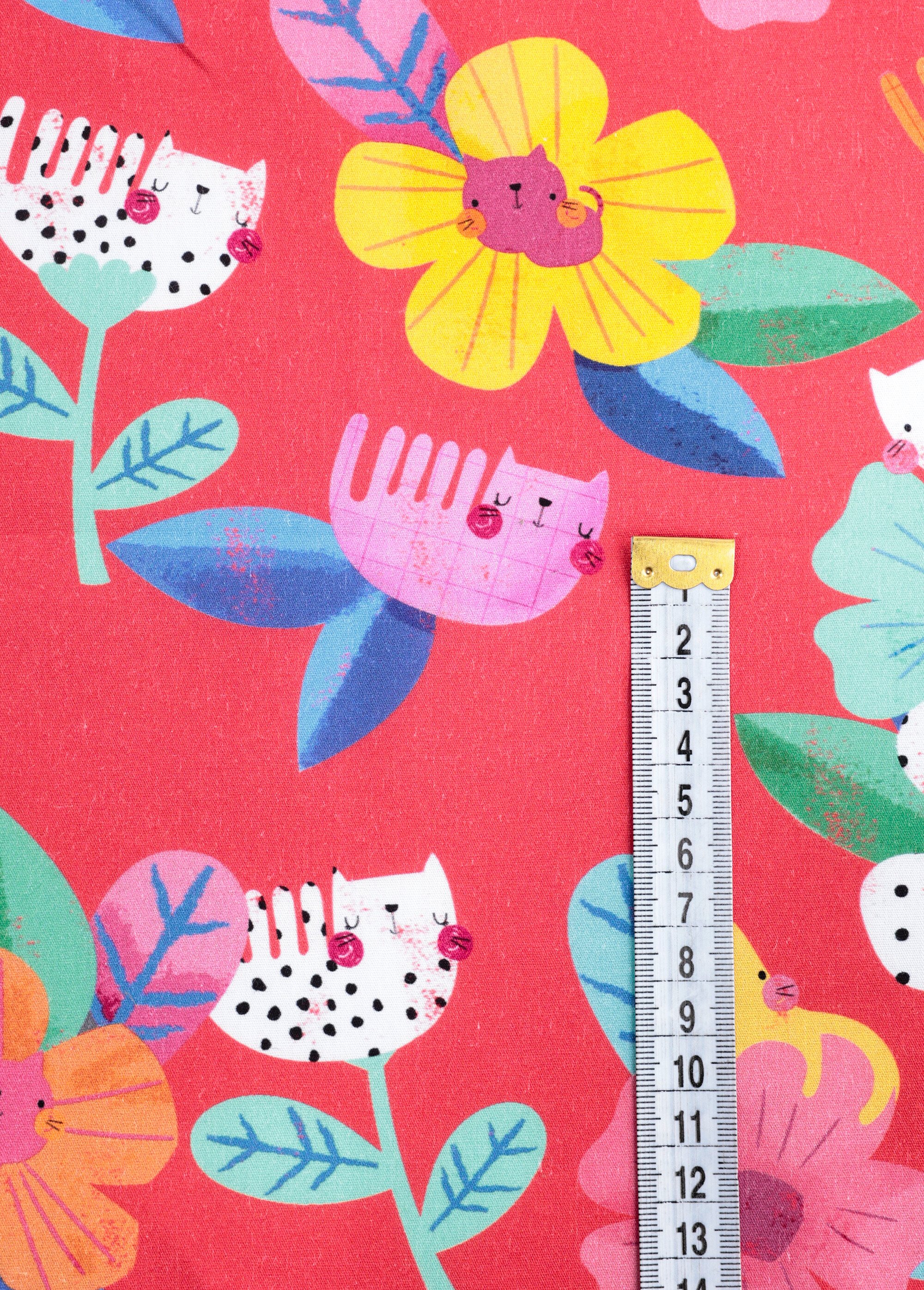 Coupon habillement, imprimé fantaisie ROSE COT96829-1 DE1