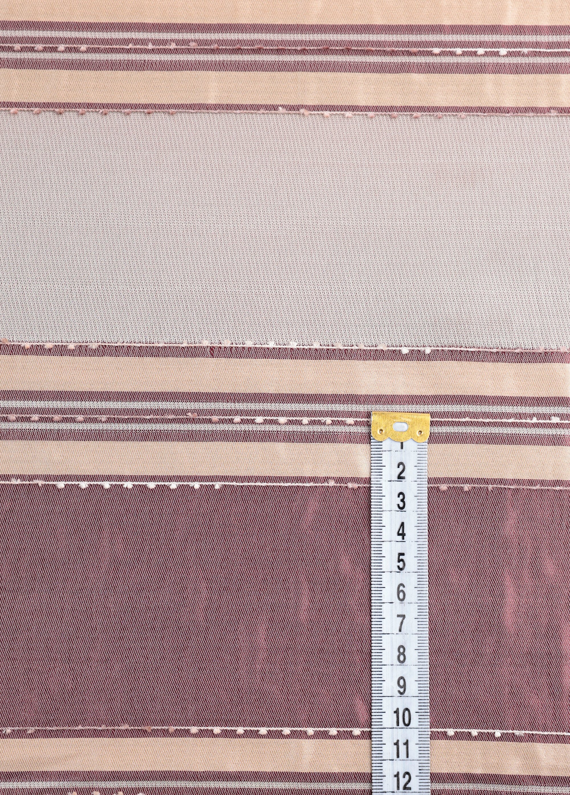 Coupon tissu ameublement, satiné rayé BEIGE COT148559 DE1