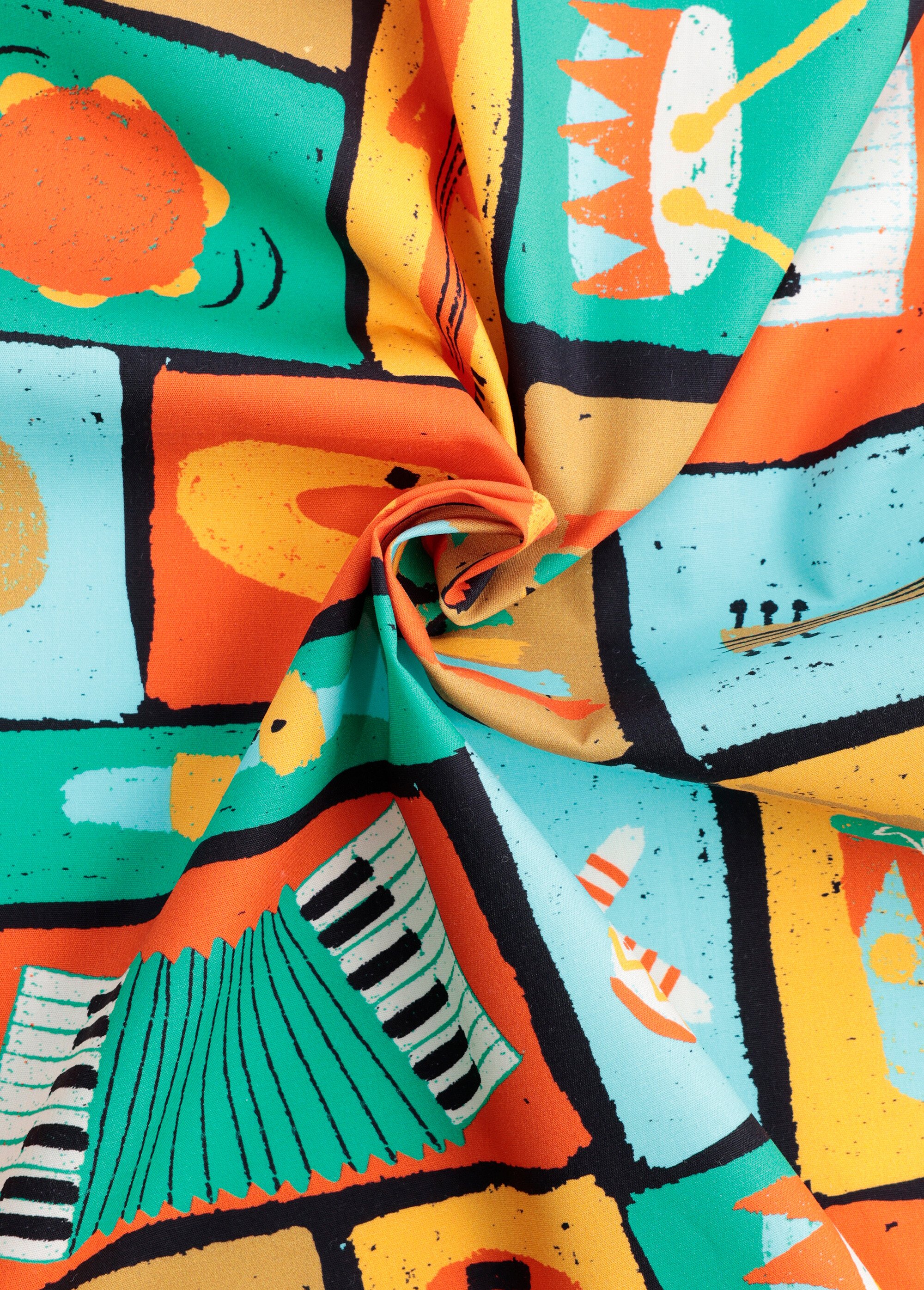 Coupon tissu habillement motif fantaisie