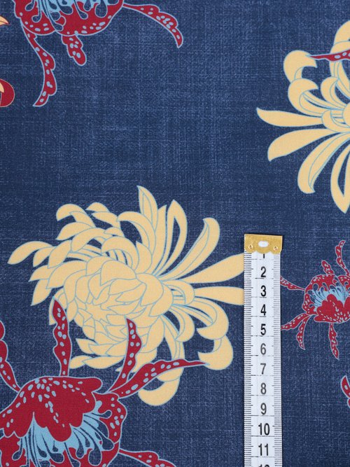 Coupon tissu habillement motif fantaisie BLEU COT96829 DE1