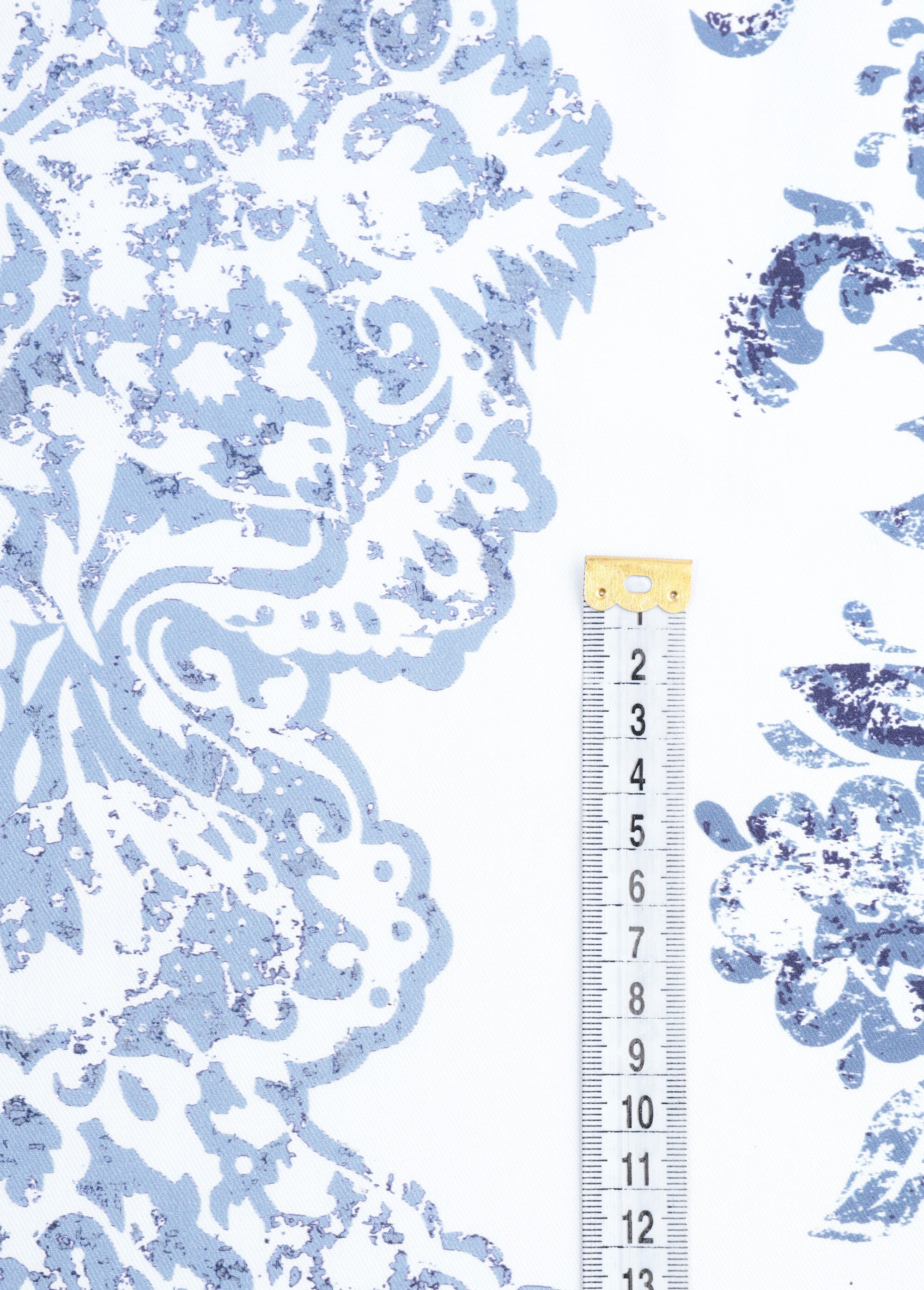 Coupon tissu habillement motif fantaisie BLANC COT96829 DE1