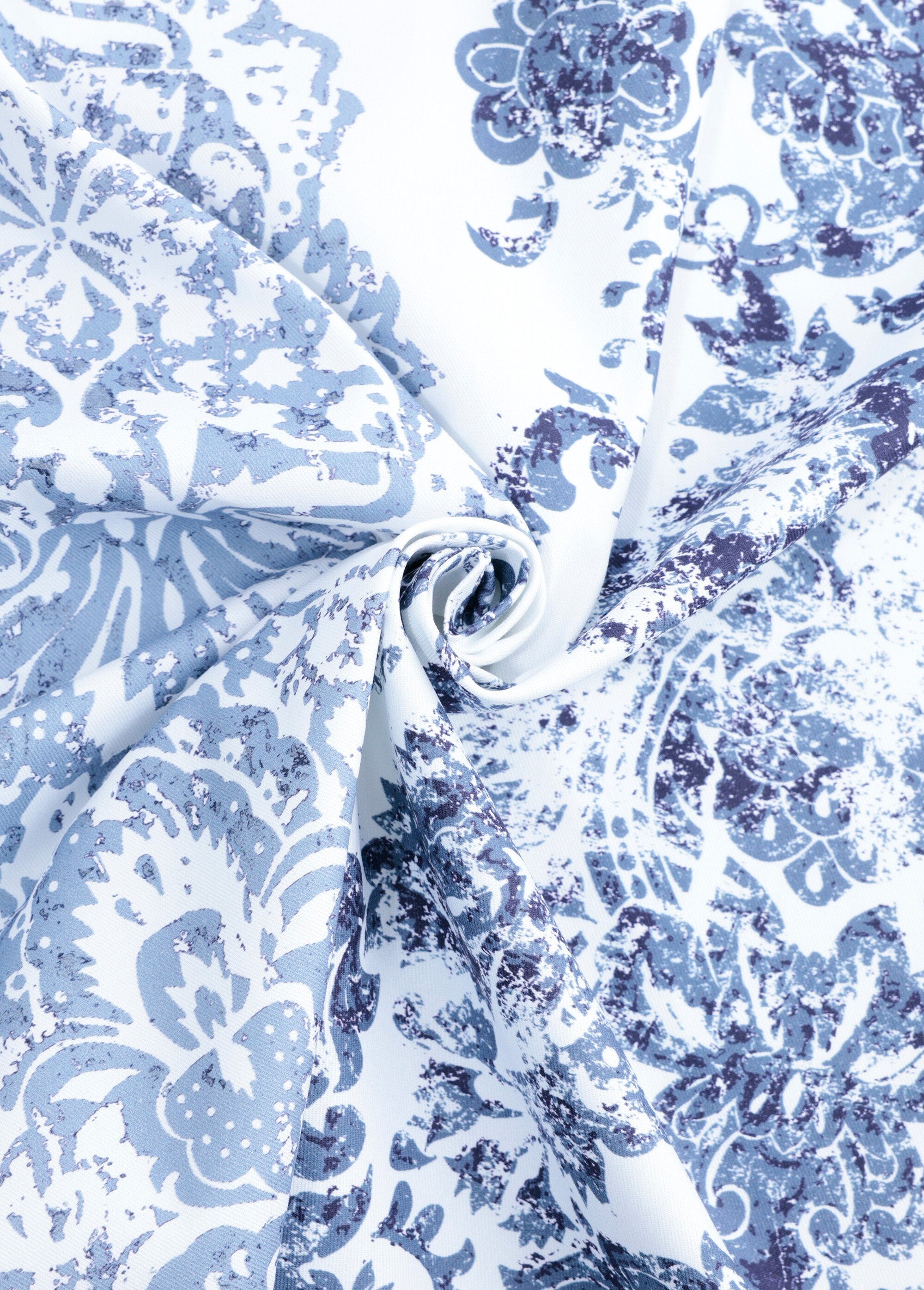 Coupon tissu habillement motif fantaisie BLANC COT96829 FA1