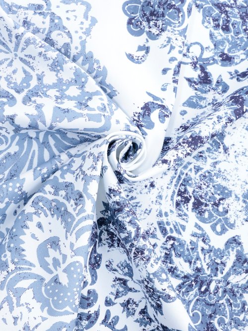 Coupon tissu habillement motif fantaisie BLANC COT96829 FA1