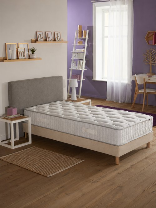 Ensemble Matelas ressorts + Sommier tapissier BEIGE AFIPACK-RENON SI1