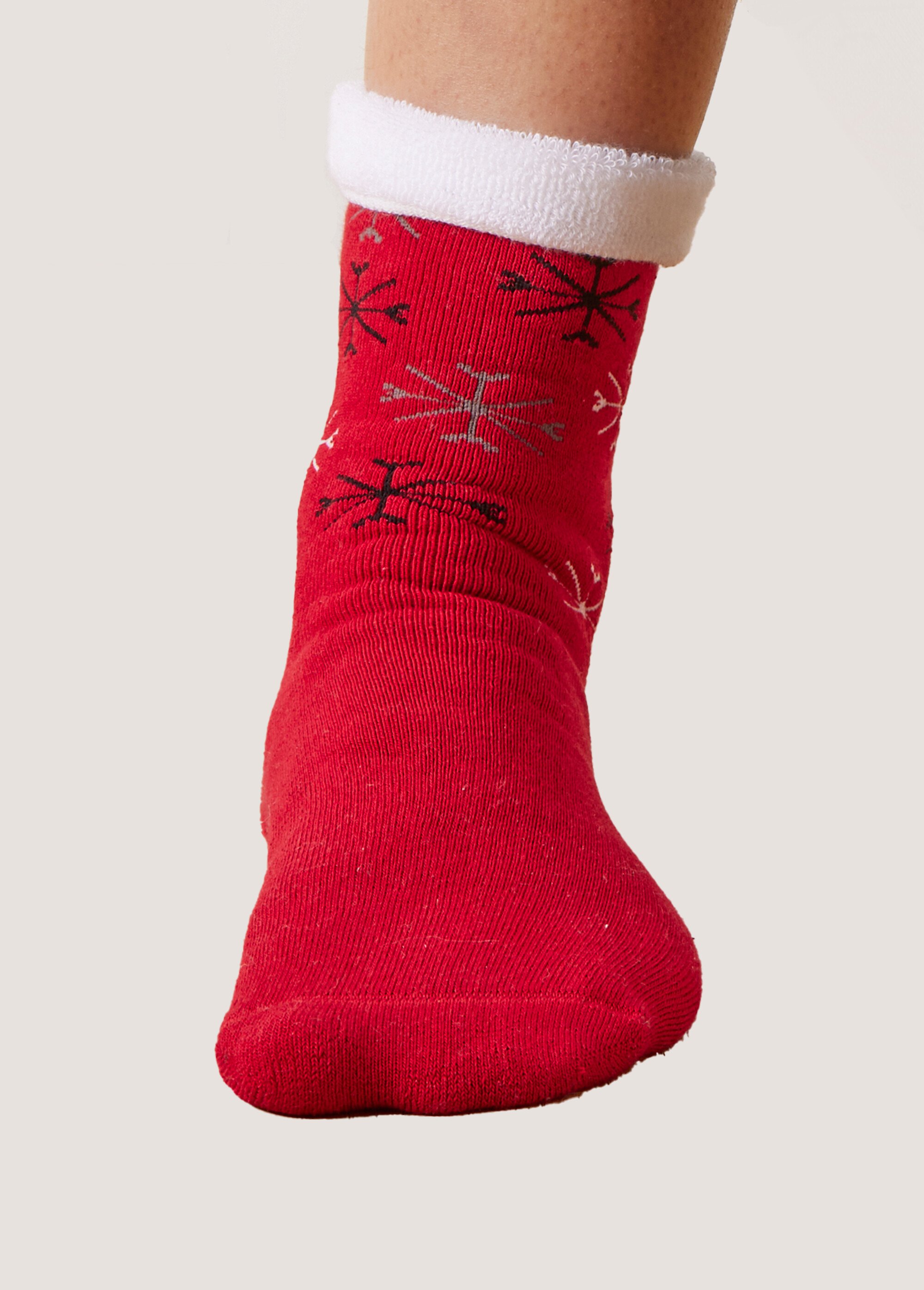 Chaussettes chaussons antidérapantes, flocon
