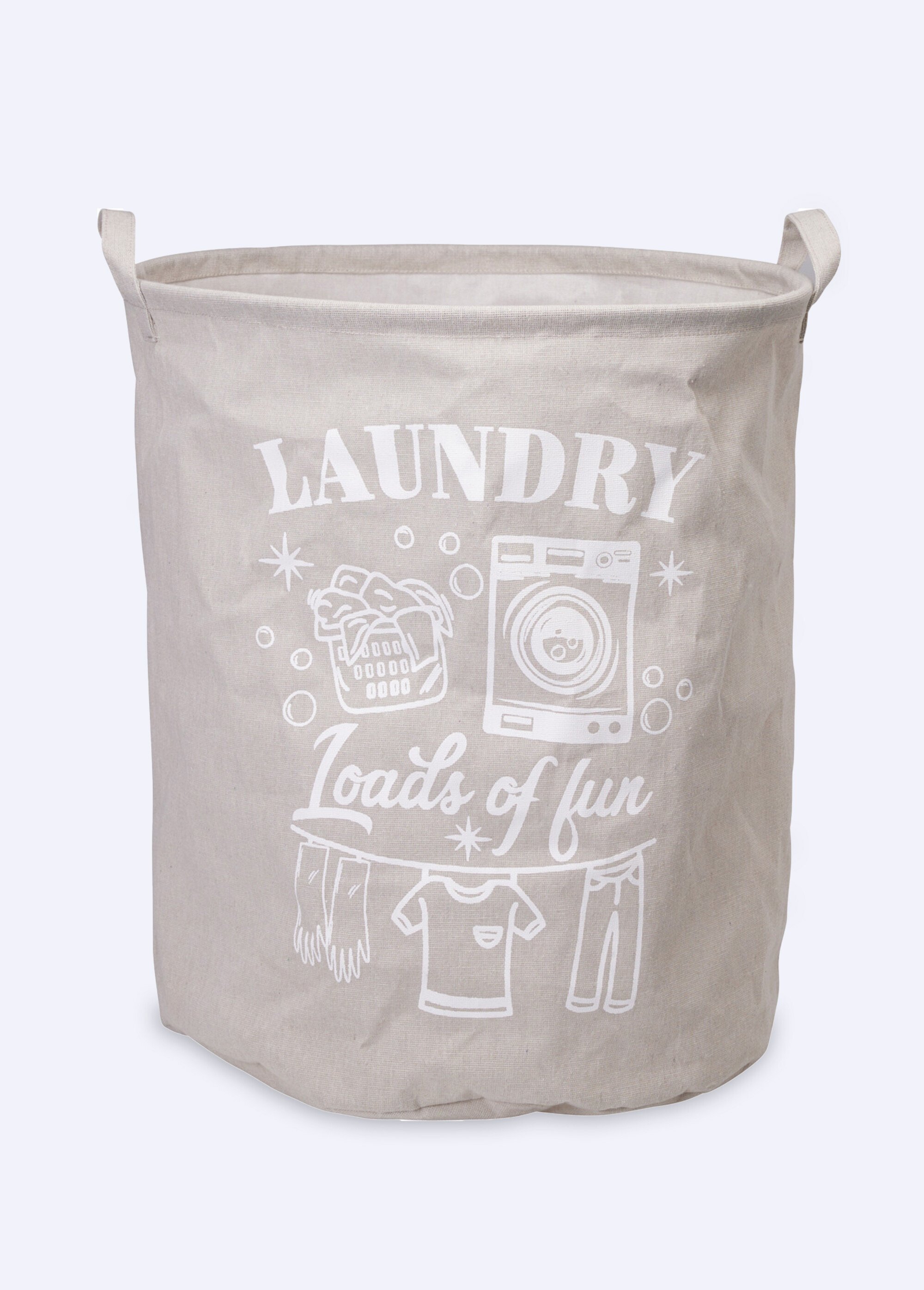 Panier à linge en tissu avec poignées Beige KP-170495030 FA1