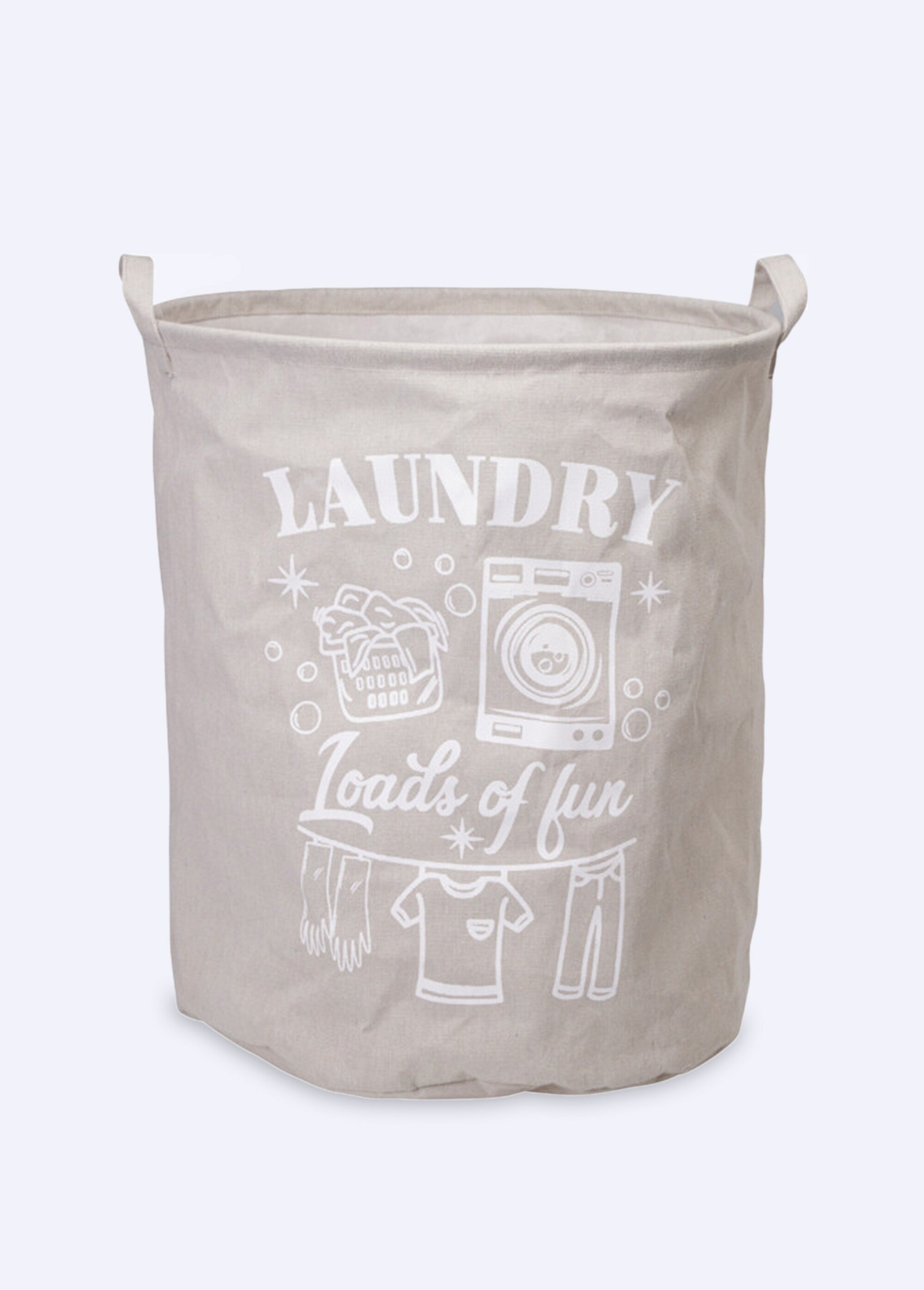 Panier à linge en tissu avec poignées Gris KP-170495030 FA1