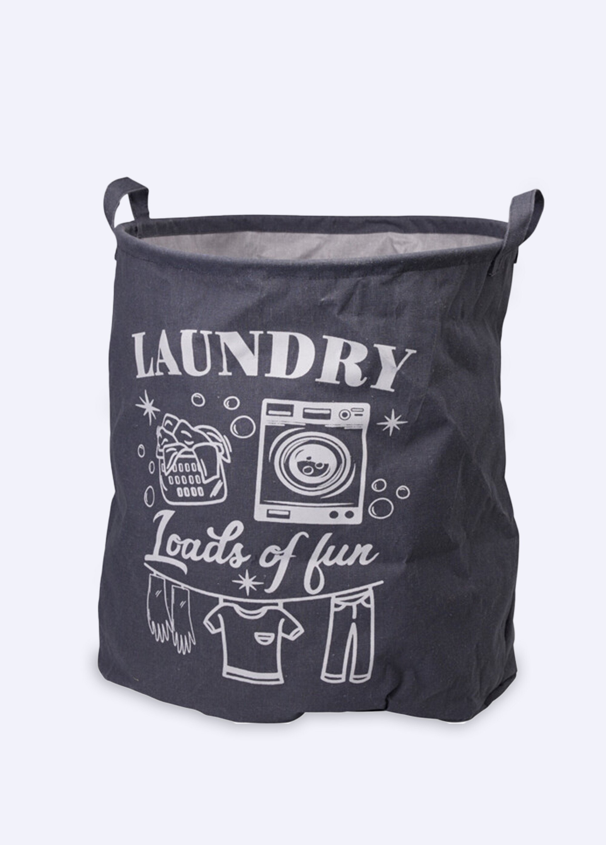 Panier à linge en tissu avec poignées Noir KP-170495030 FA1