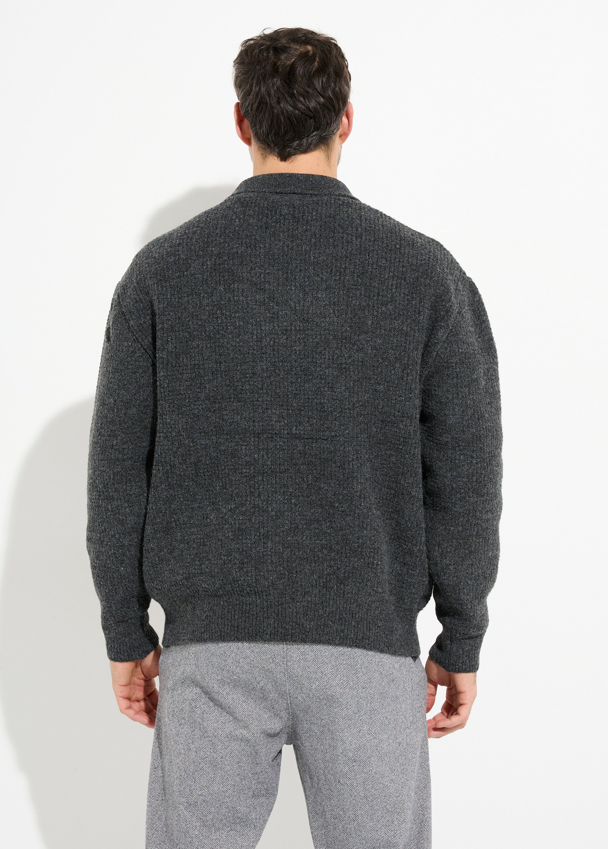 Pull col zippé chaud avec laine