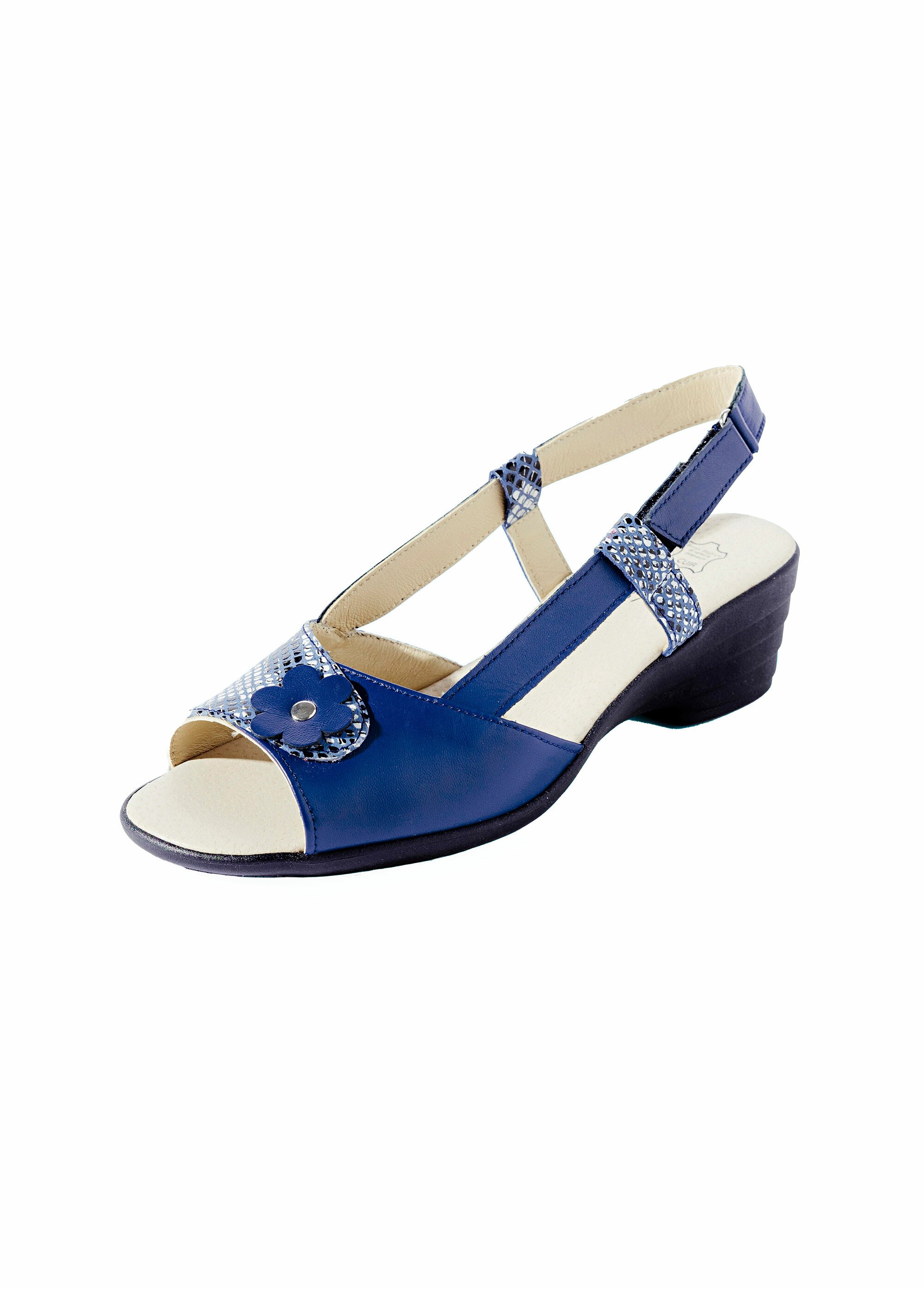 Sandale largeur confort scratchée cuir