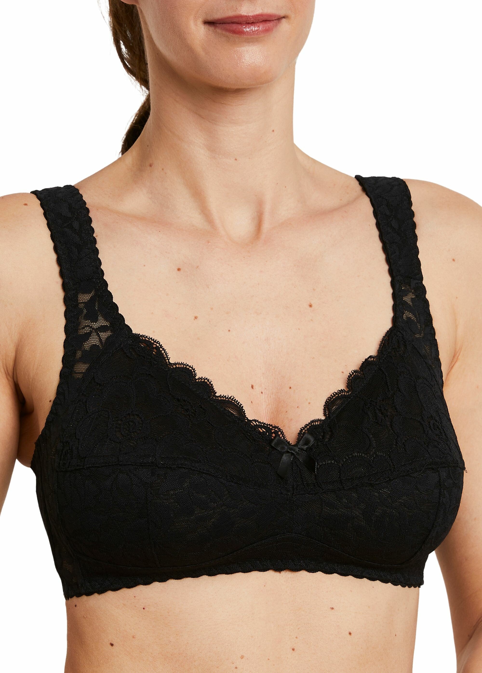 Soutien-gorge sans armatures maille jacquard Femme Noir VIONI DE1
