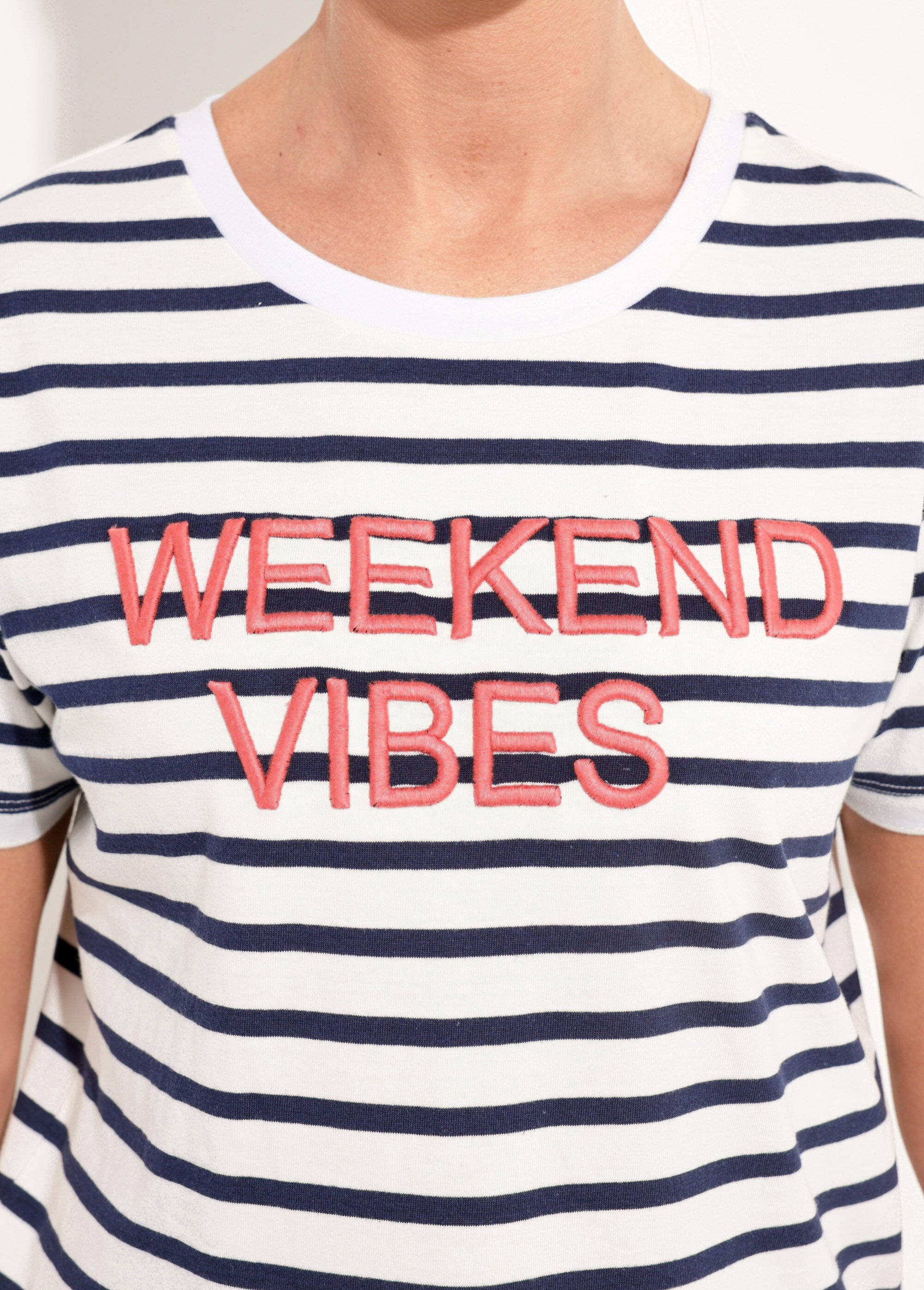 T-shirt message brodé manches courtes