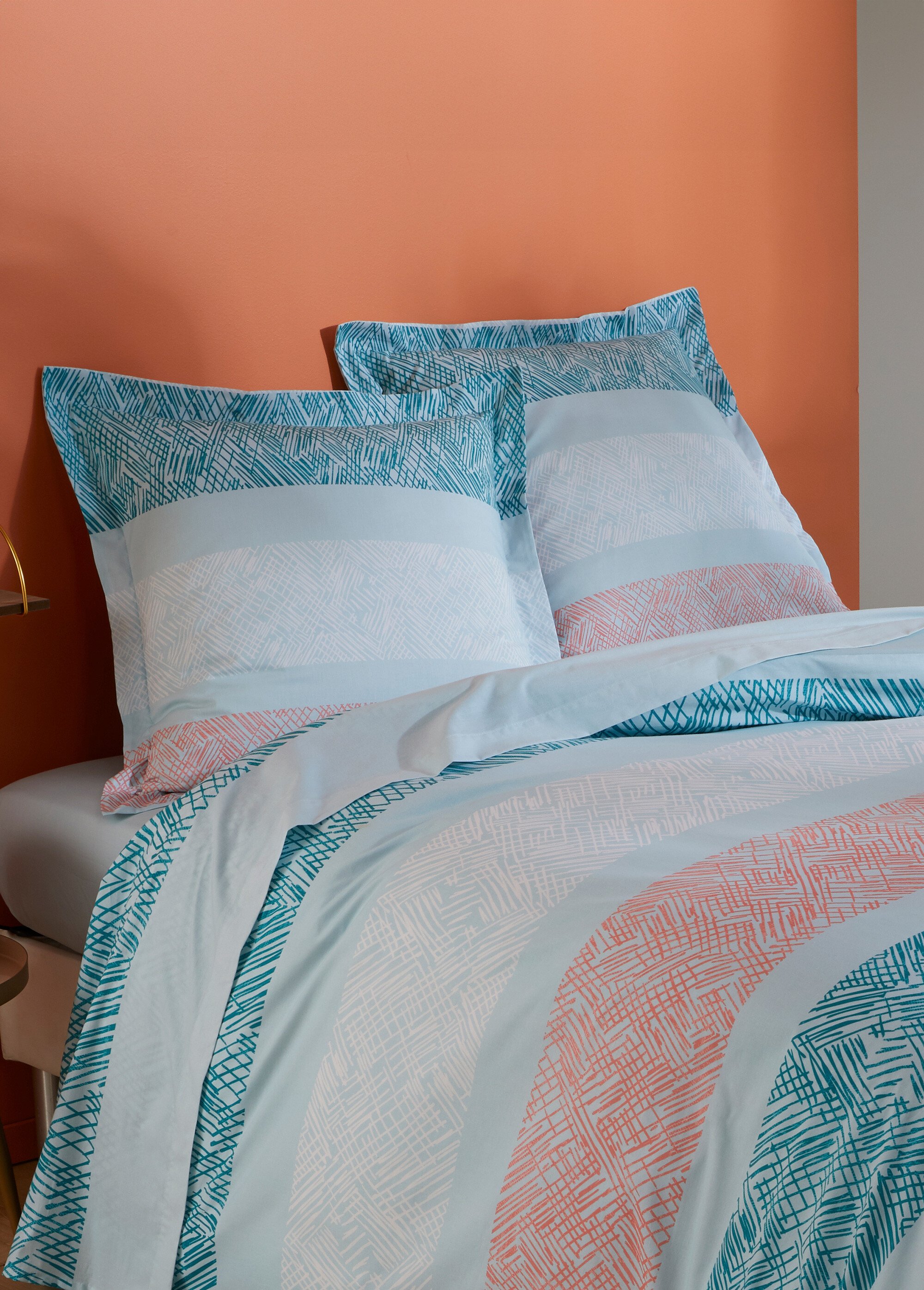 Taie d'oreiller jeu de rayures