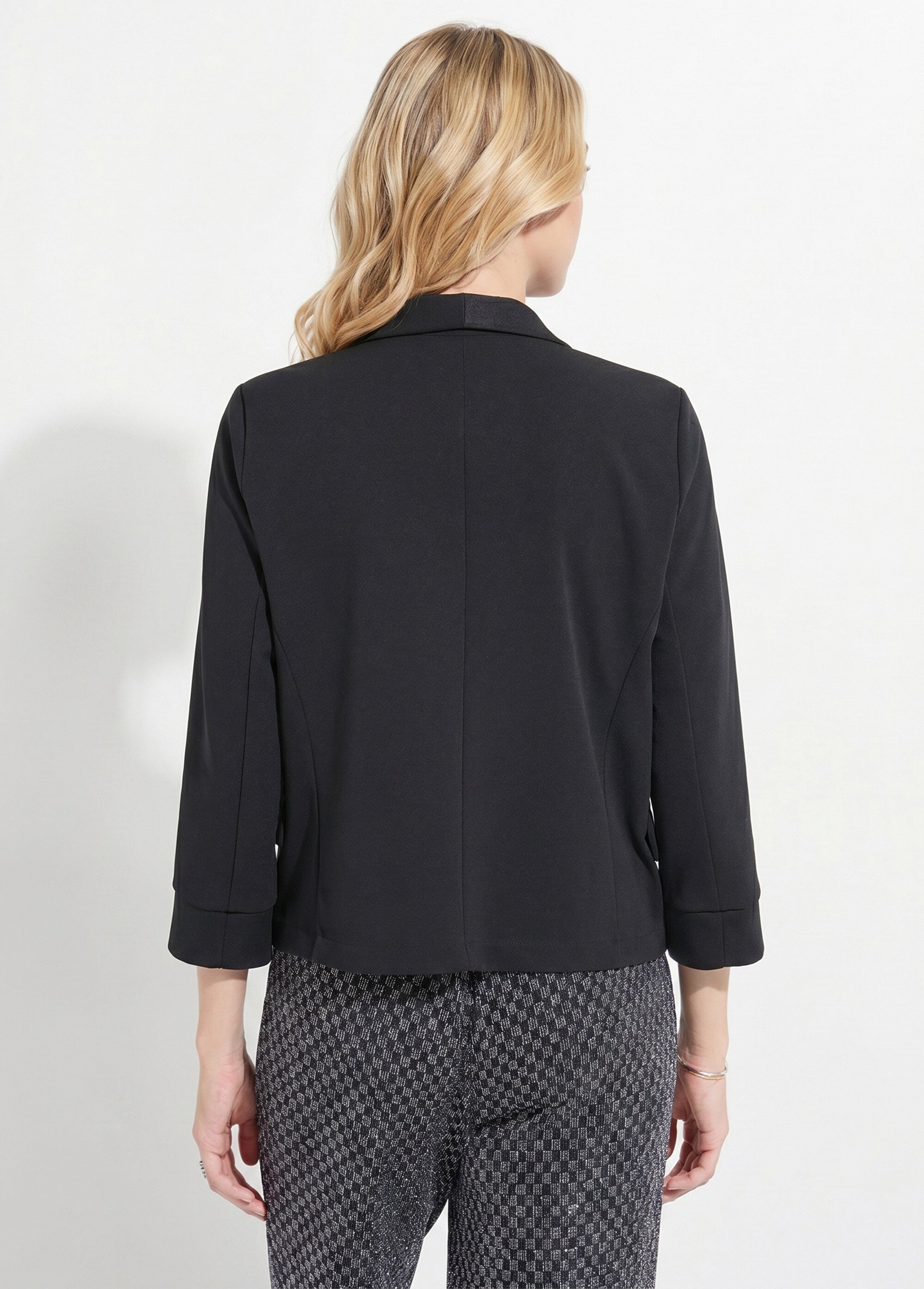Veste unie courte smocking manches 3/4 Femme Noir TOLGA DO1
