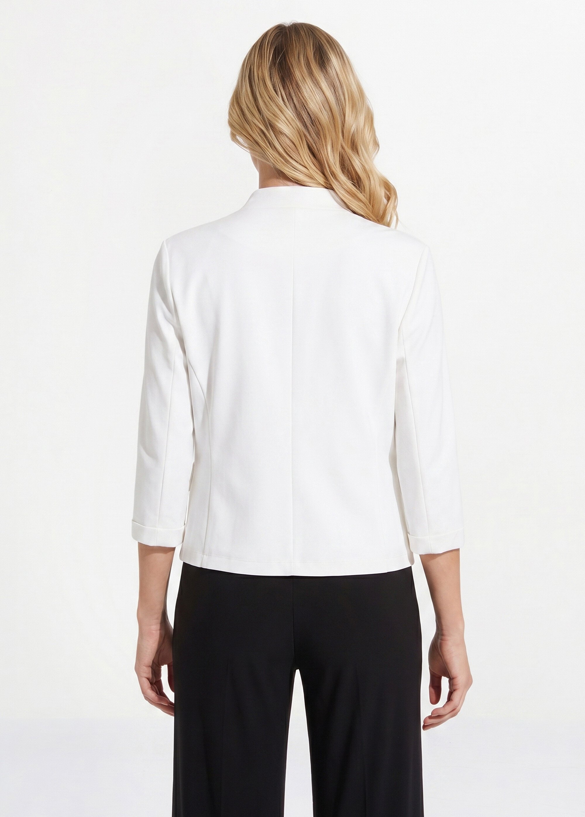 Veste unie courte smocking manches 3/4