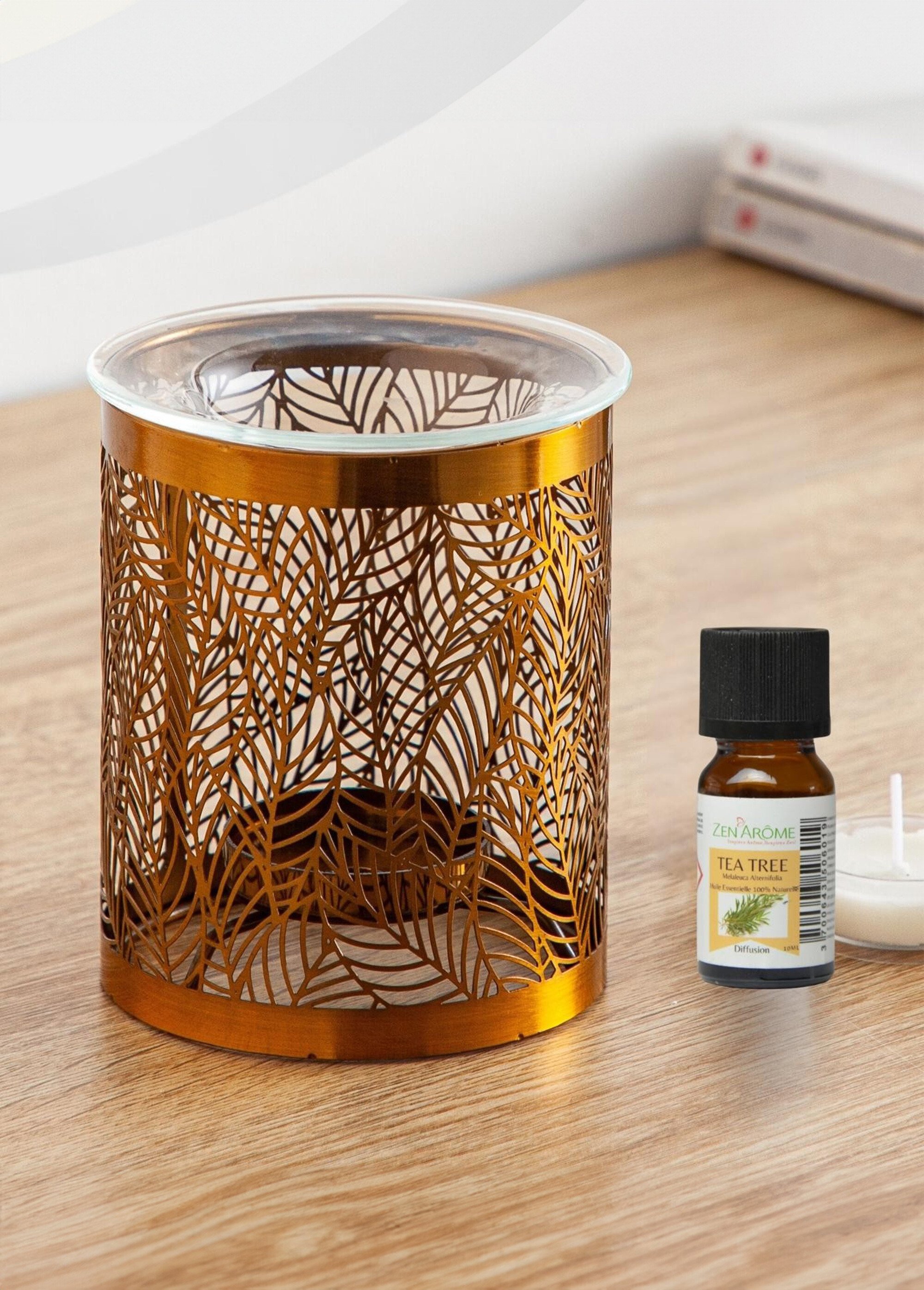 Brûle-parfum ajouré en métal Doré ZENMETALLY DE1