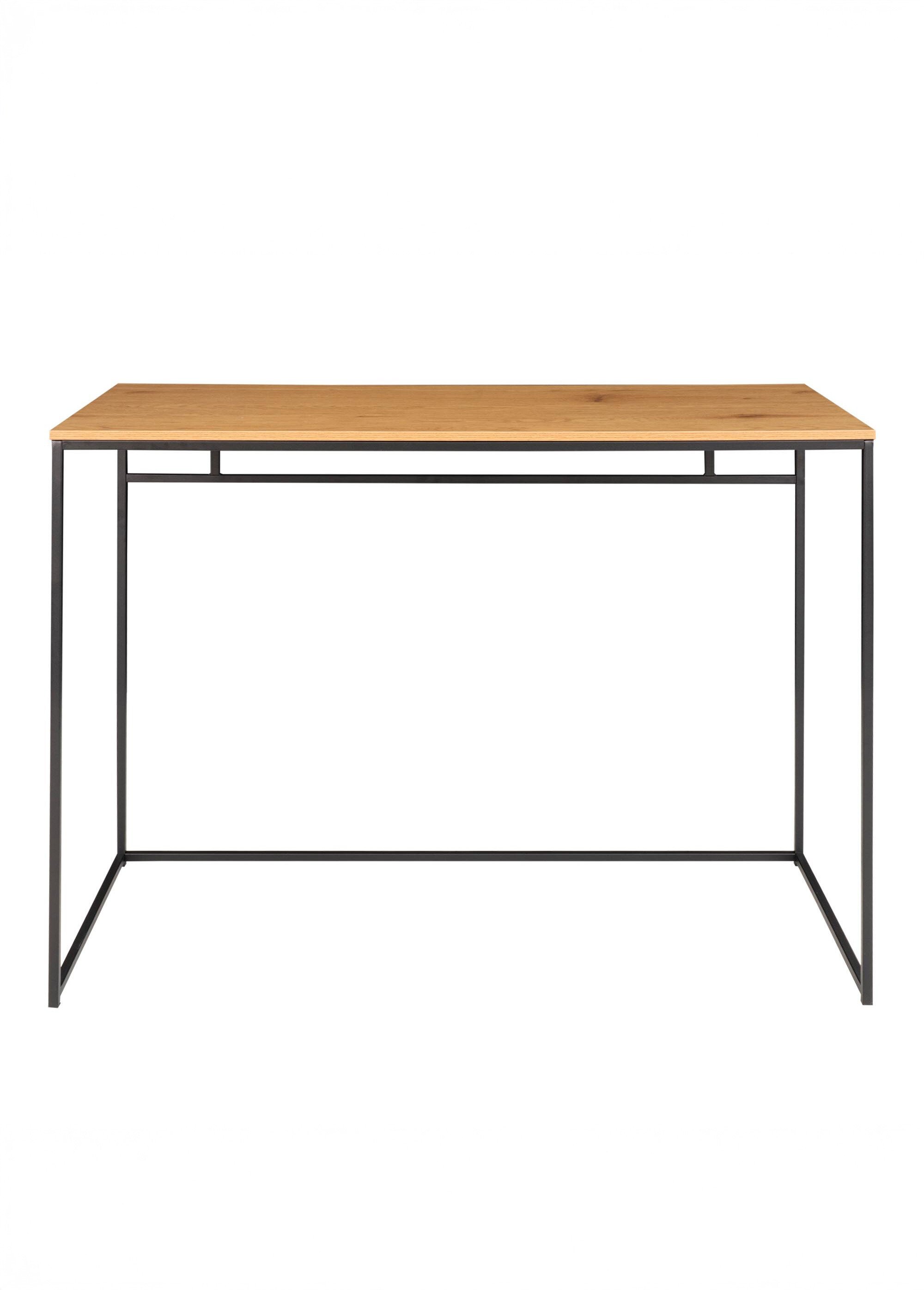 Bureau haut acier et plateau effet chêne